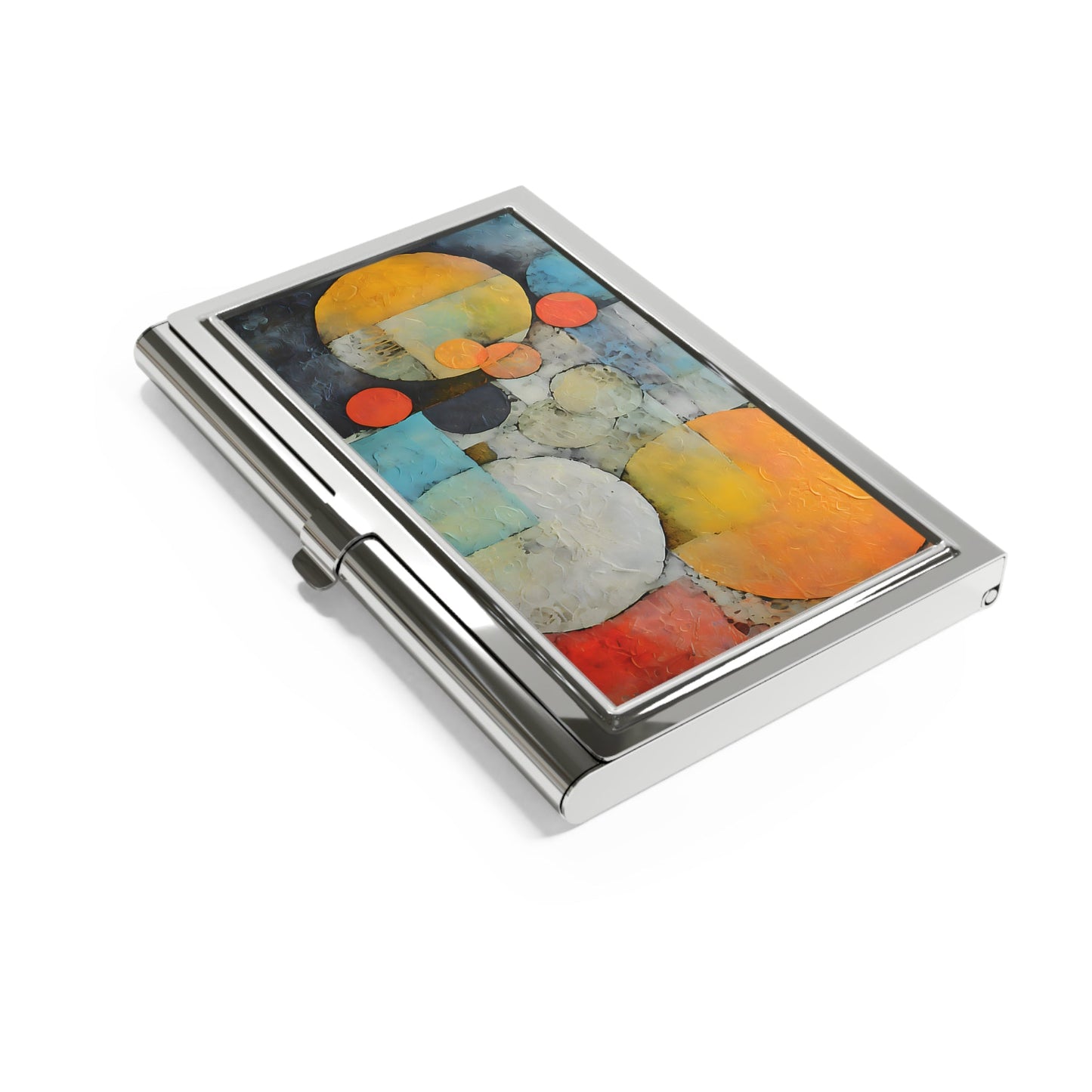Geometric Abstract Oil Painting Art Business Card Holder