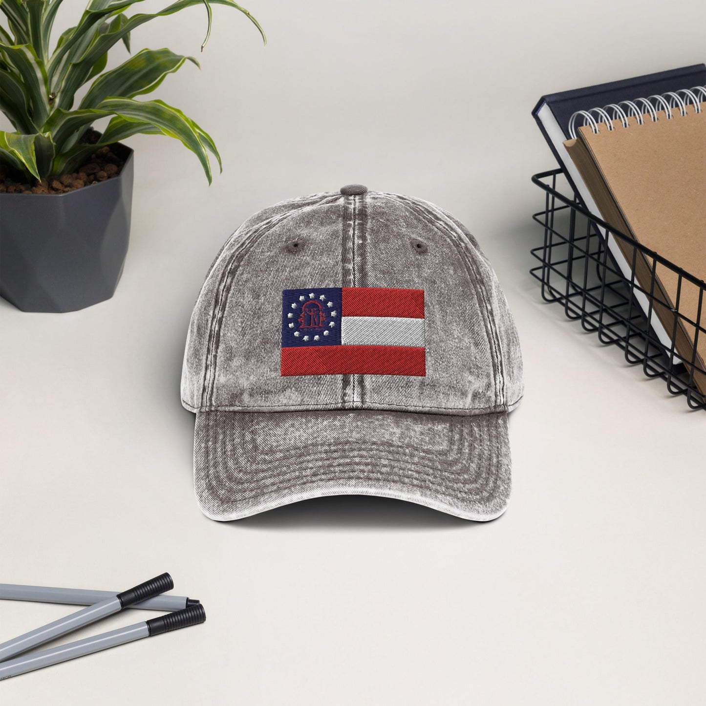 Georgia Flag Vintage Cotton Twill Cap
