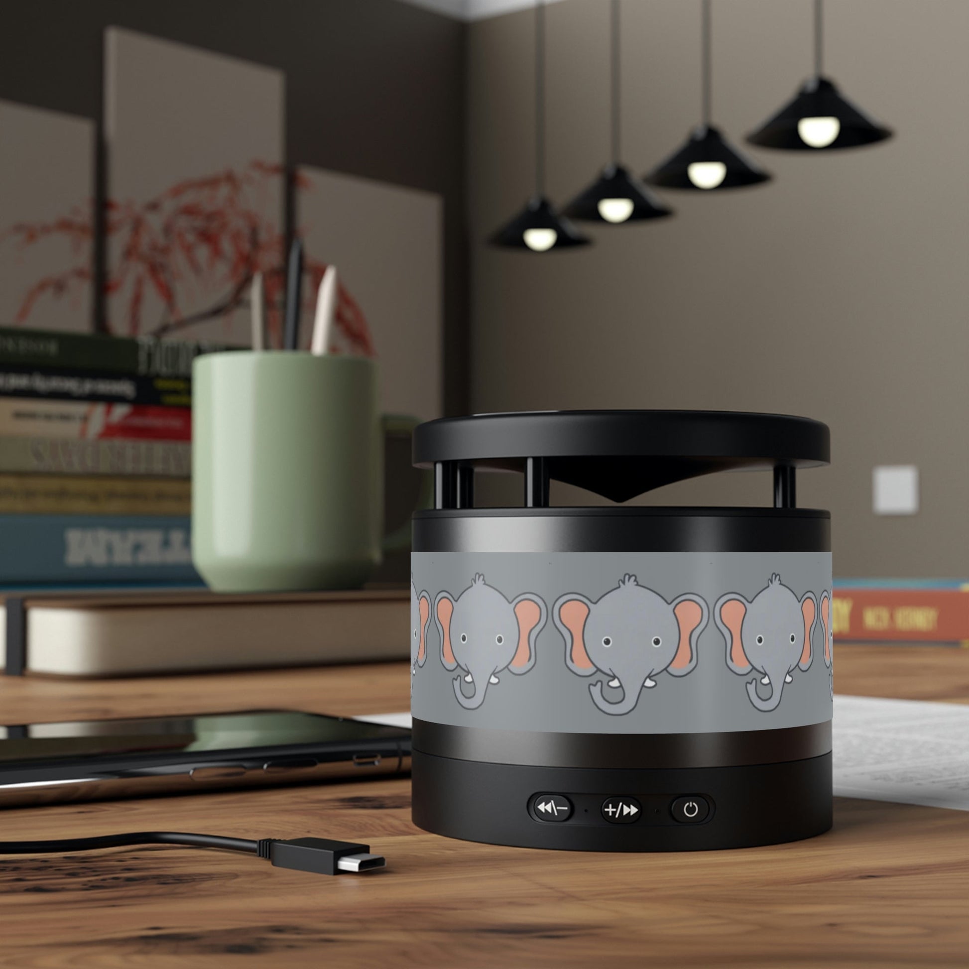 Gigi the Elephant Metal Bluetooth Speaker and Wireless Charging Pad
