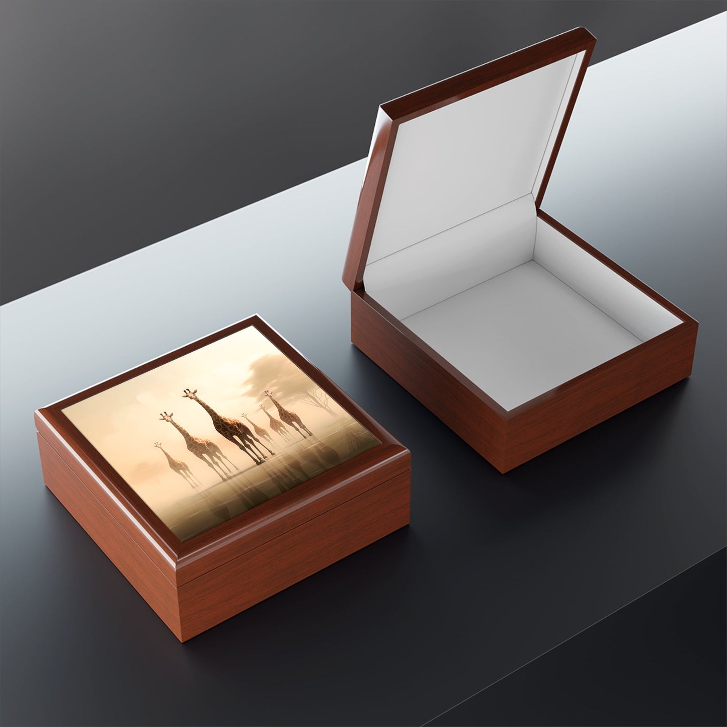Giraffe Herd Jewelry Keepsake Box