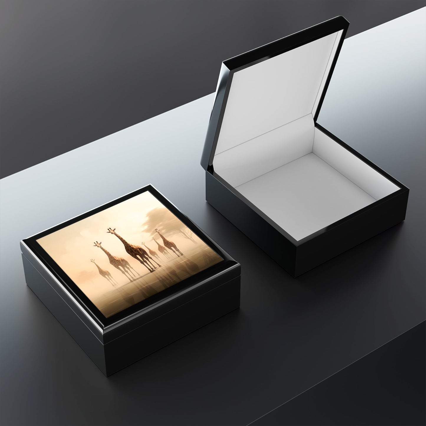Giraffe Herd Jewelry Keepsake Box