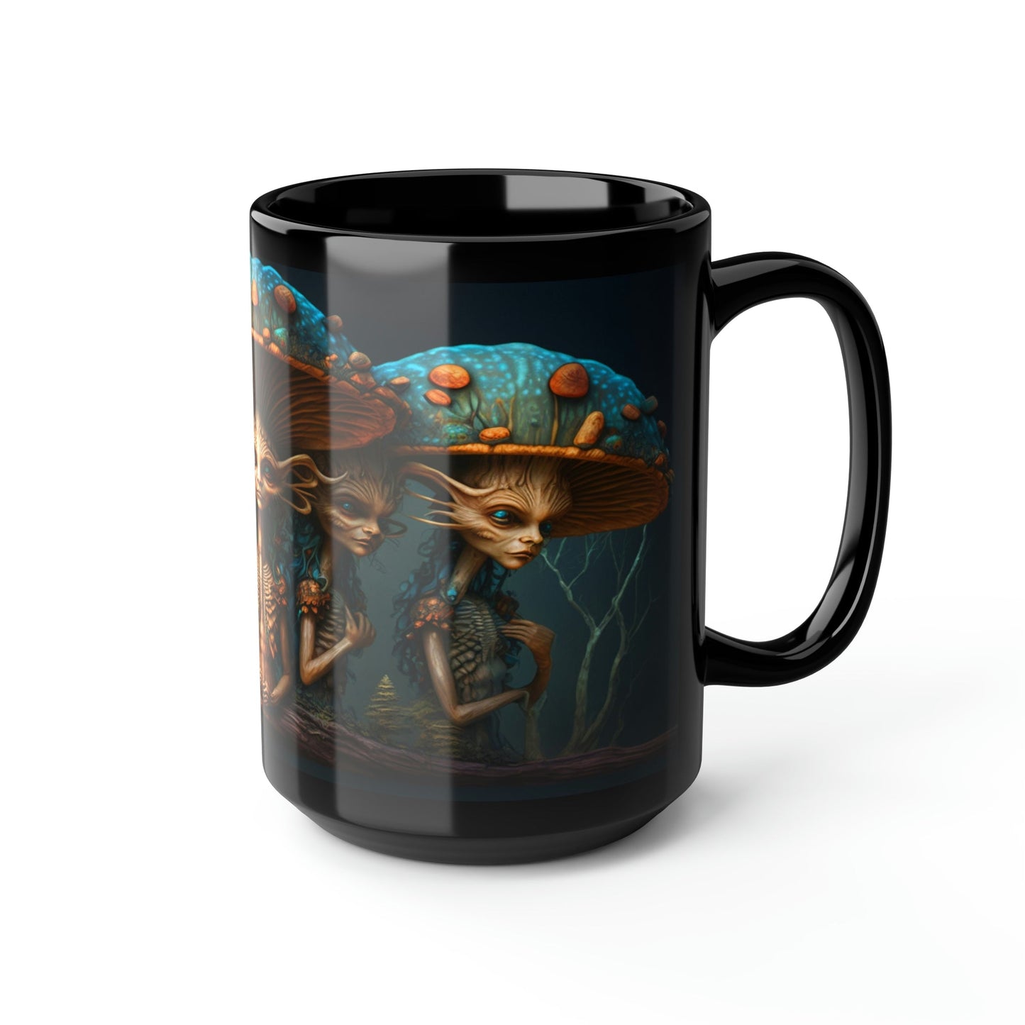 Goblin Ghouls Magic Mushrooms 15 oz Coffee Mug perfect for the mushrooming fan or as a birthday gift for nature lovers