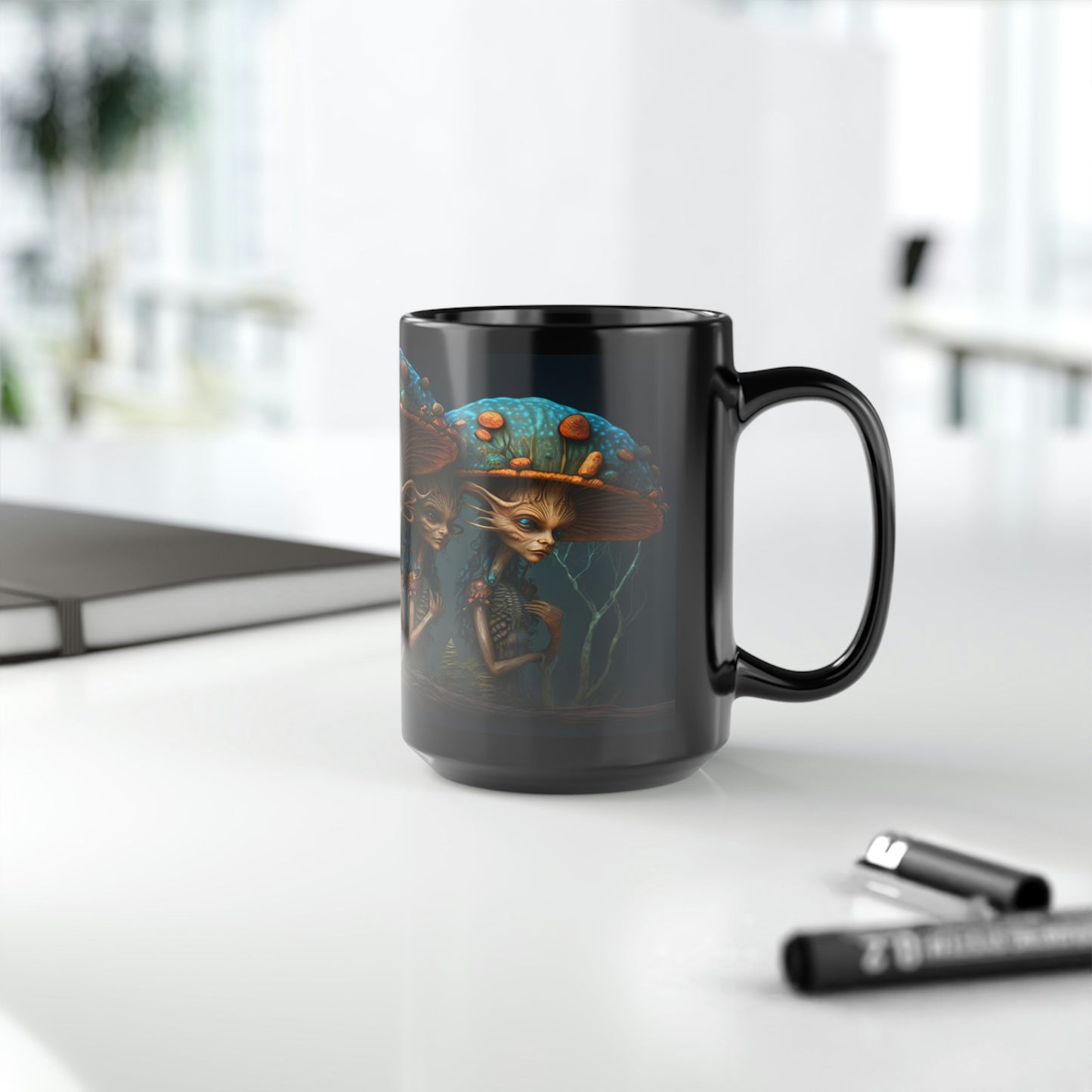 Goblin Ghouls Magic Mushrooms 15 oz Coffee Mug perfect for the mushrooming fan or as a birthday gift for nature lovers