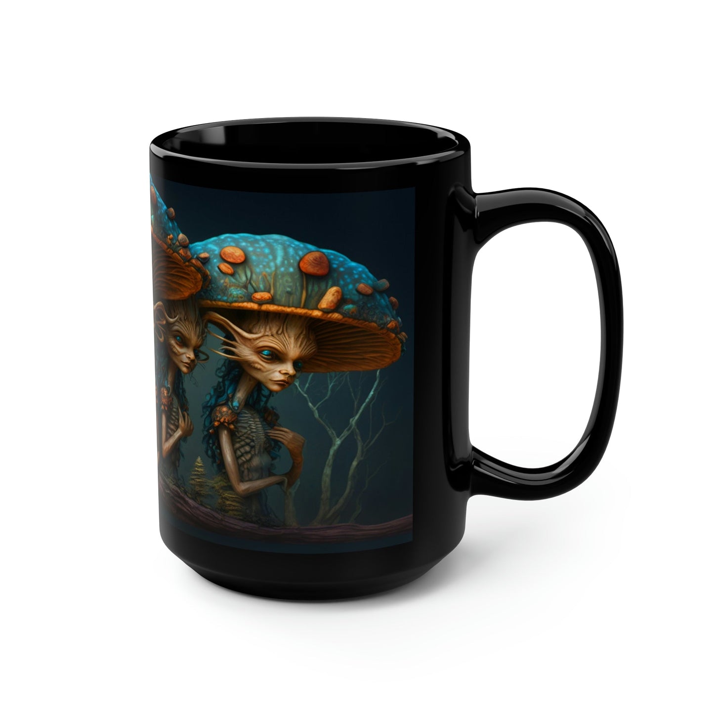 Goblin Ghouls Magic Mushrooms 15 oz Coffee Mug perfect for the mushrooming fan or as a birthday gift for nature lovers