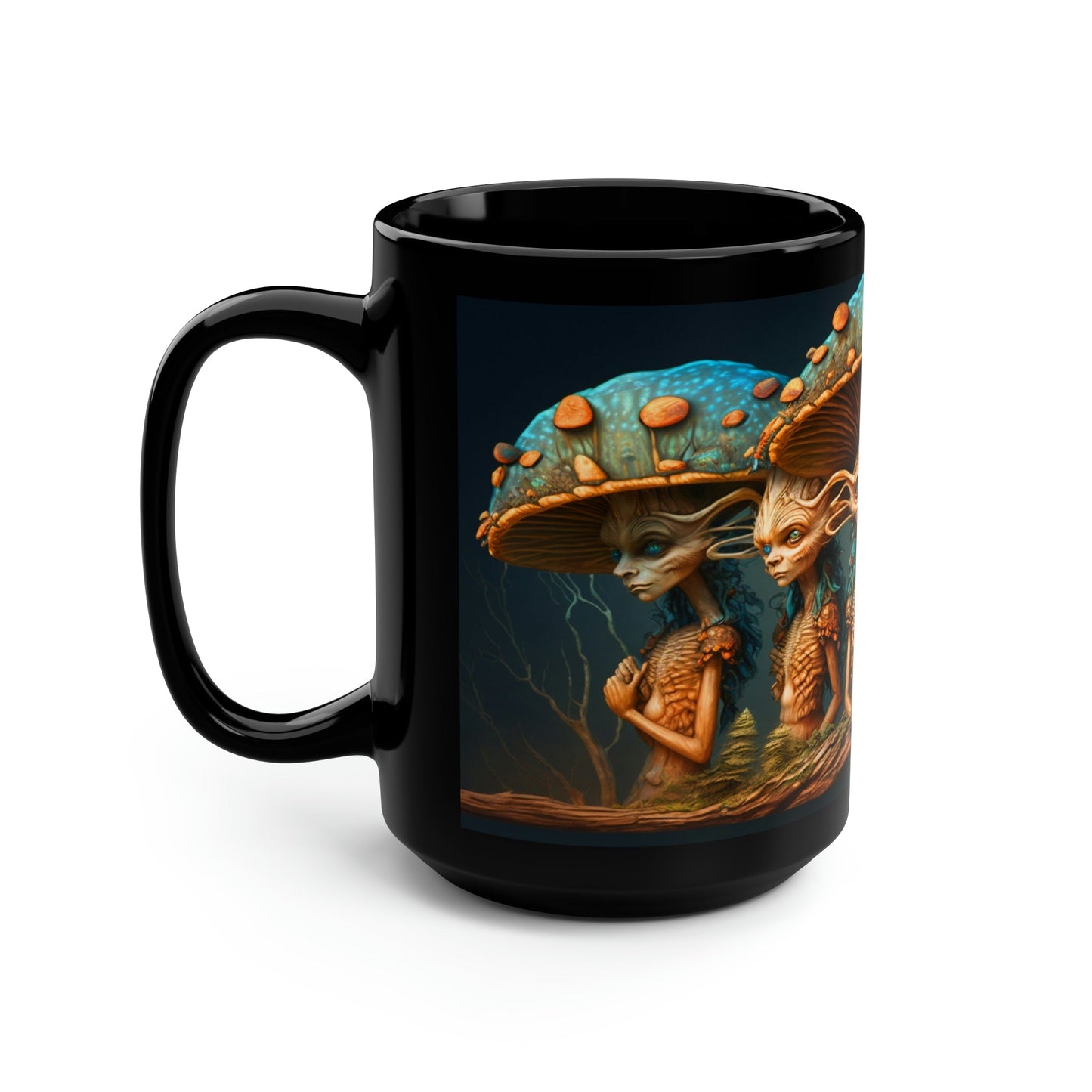 Goblin Ghouls Magic Mushrooms 15 oz Coffee Mug perfect for the mushrooming fan or as a birthday gift for nature lovers