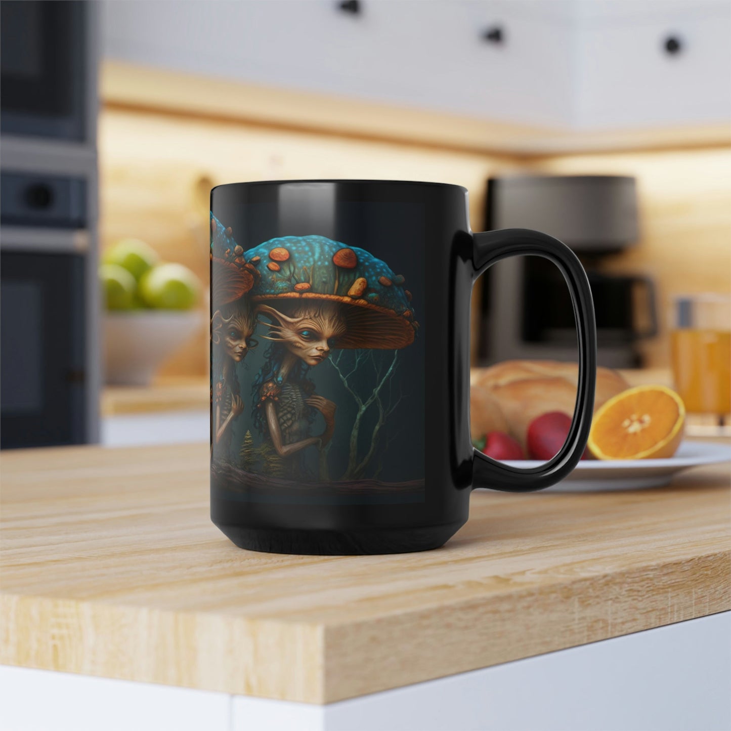 Goblin Ghouls Magic Mushrooms 15 oz Coffee Mug perfect for the mushrooming fan or as a birthday gift for nature lovers