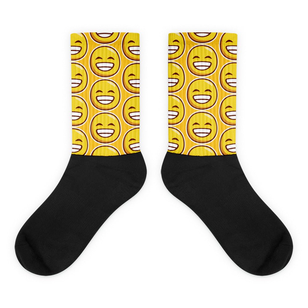 Grinning Emoji Socks smiling Yellow Cheery Funny Happy Cute Gift Warm Cozy
