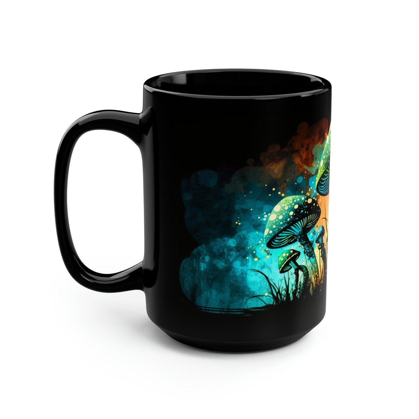 Grunge Magic Mushrooms 15 oz Coffee Mug perfect for the mushrooming fan or as a birthday gift for nature lovers