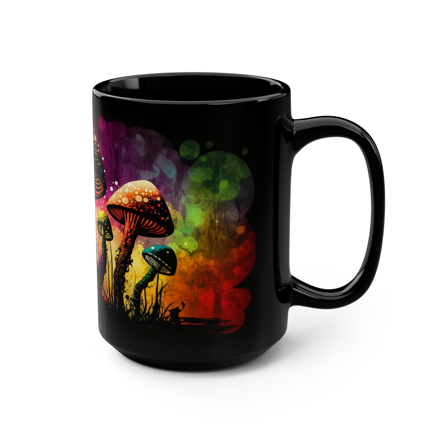 Grunge Magic Mushrooms 15 oz Coffee Mug perfect for the mushrooming fan or as a birthday gift for nature lovers
