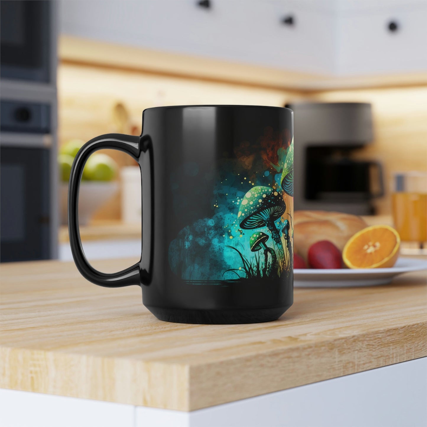 Grunge Magic Mushrooms 15 oz Coffee Mug perfect for the mushrooming fan or as a birthday gift for nature lovers