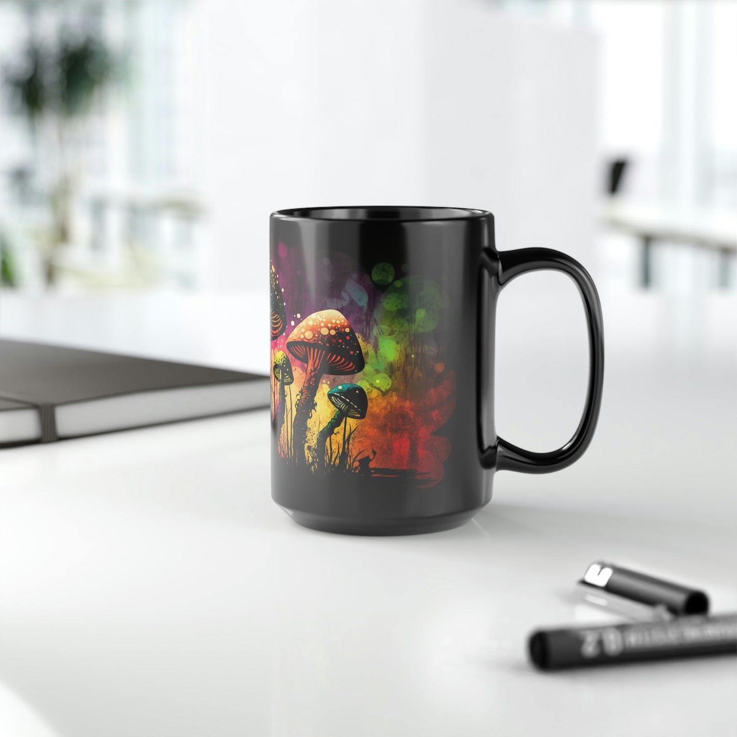 Grunge Magic Mushrooms 15 oz Coffee Mug perfect for the mushrooming fan or as a birthday gift for nature lovers
