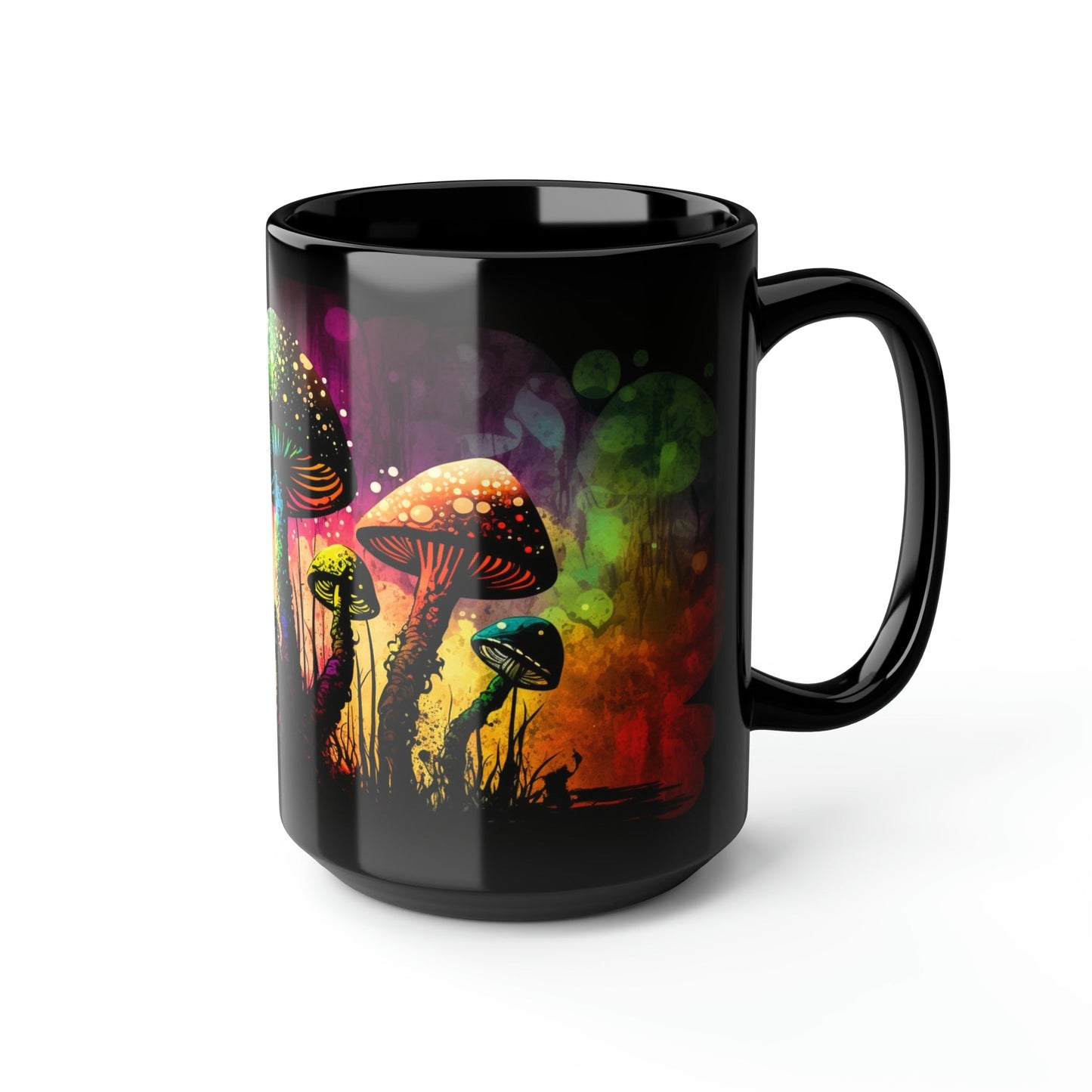 Grunge Magic Mushrooms 15 oz Coffee Mug perfect for the mushrooming fan or as a birthday gift for nature lovers