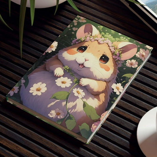 Happy Hamster in the Garden Hard Backed Journal