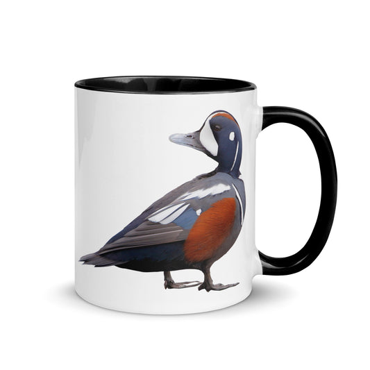 Harlequin Ducks Ceramic Mug with Color Inside
