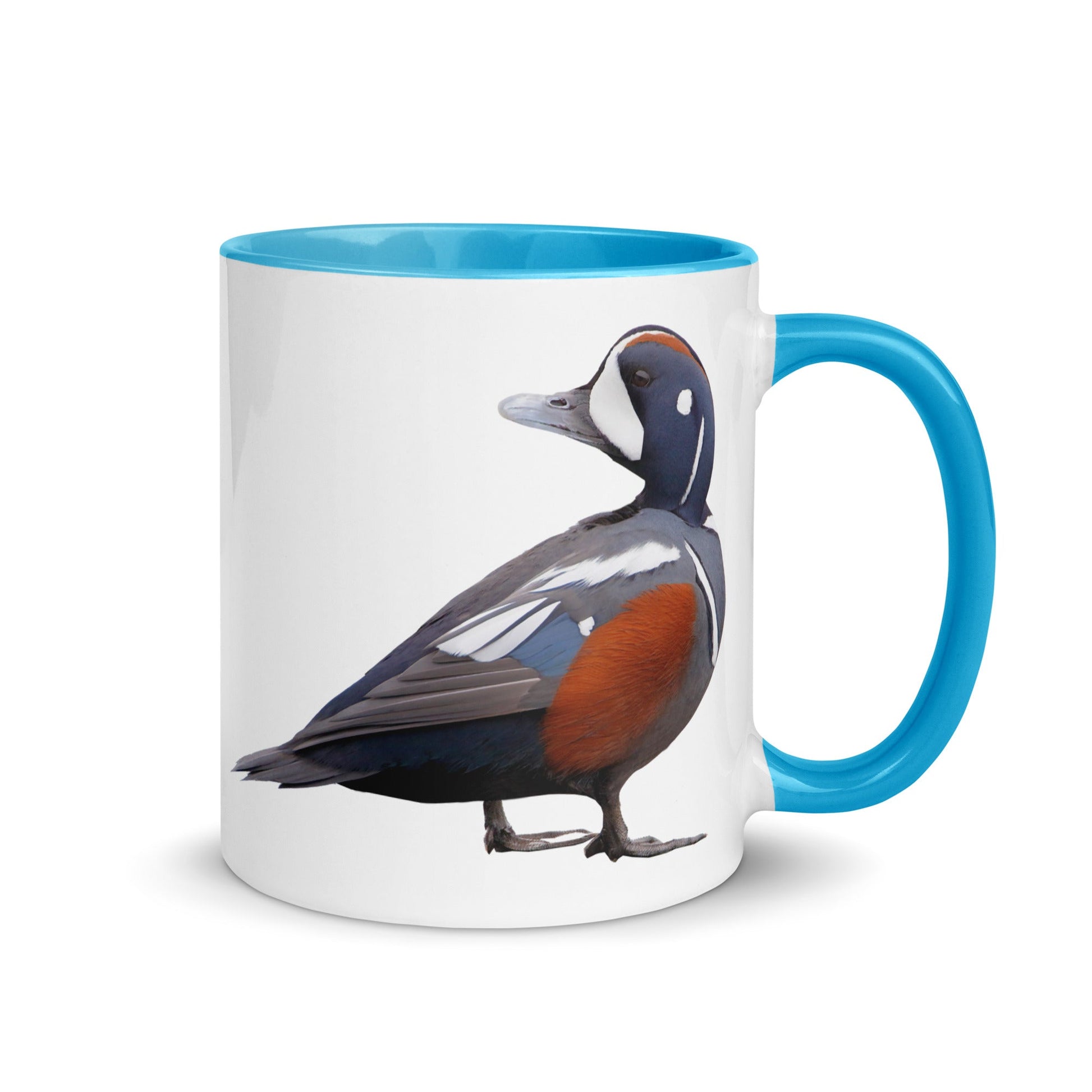 Harlequin Ducks Ceramic Mug with Color Inside