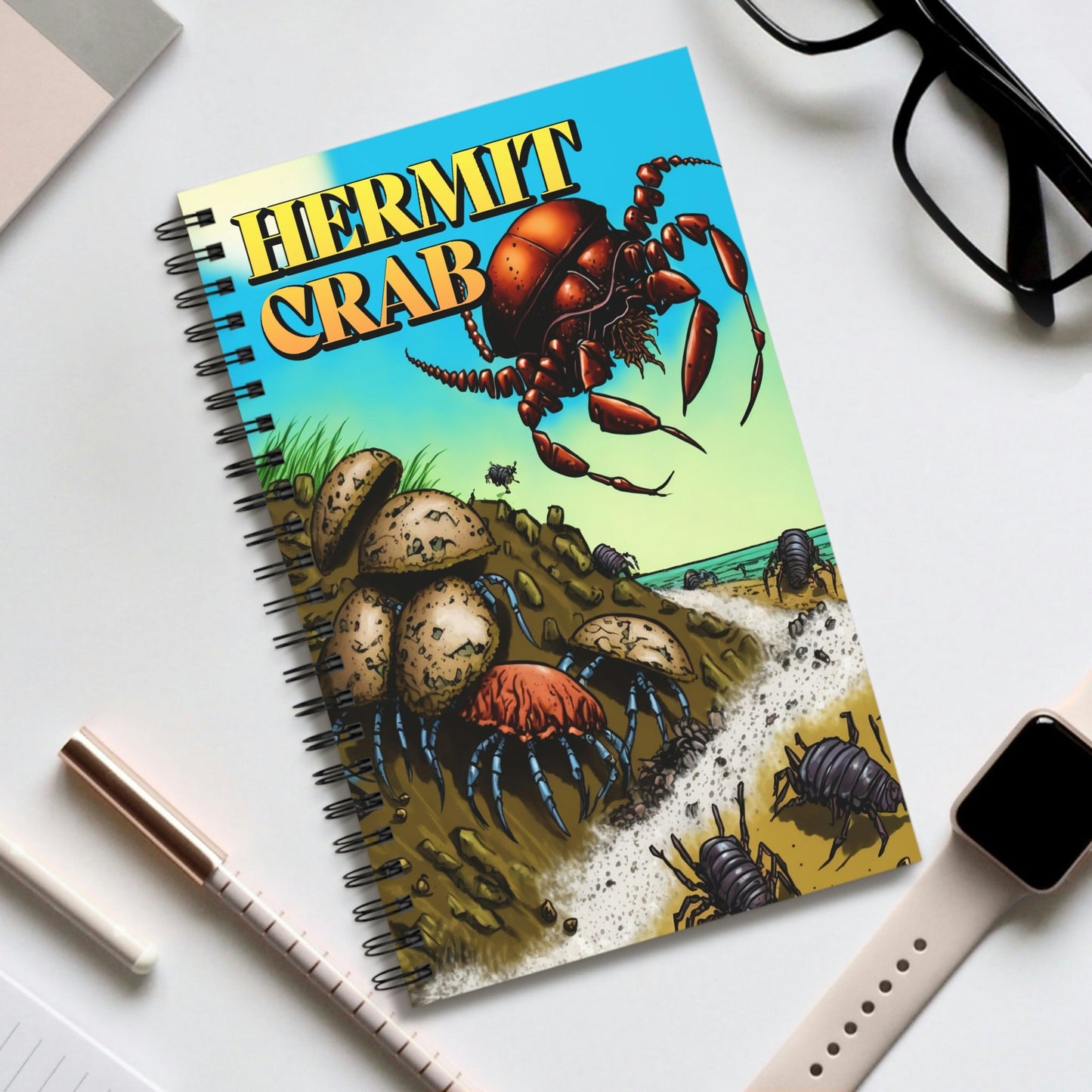 Hermit Crab Graphic Novel Cover Spiral Journal Notebook Sketch Book