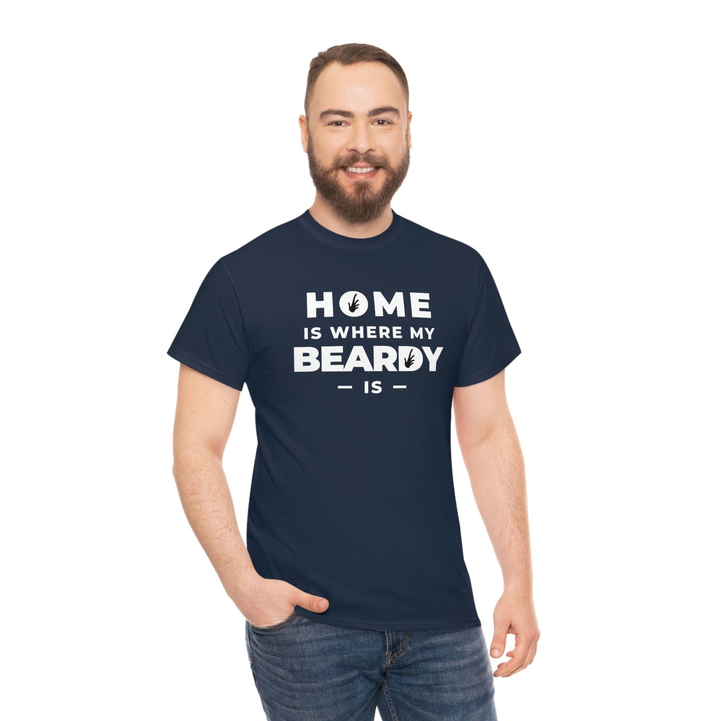 Home is Where My Beardy Is Heavy Cotton T-Shirt
