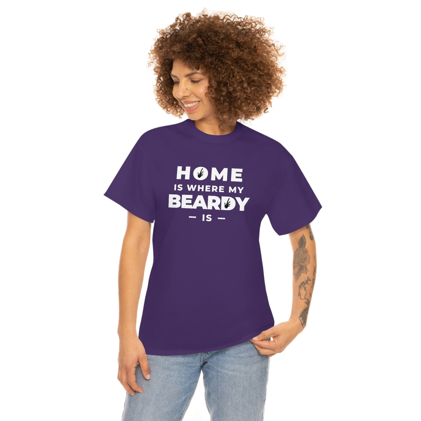 Home is Where My Beardy Is Heavy Cotton T-Shirt