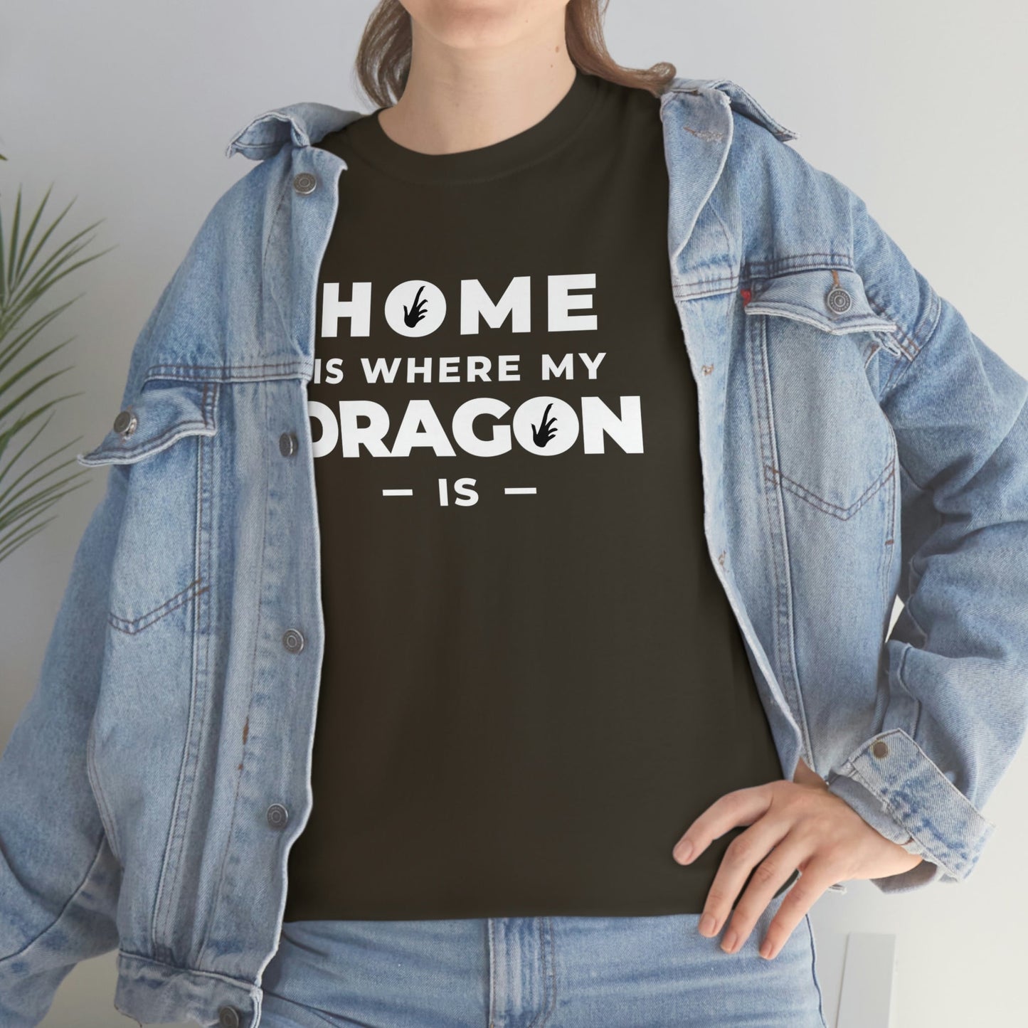 Home is Where My Dragon Is Heavy Cotton T-Shirt