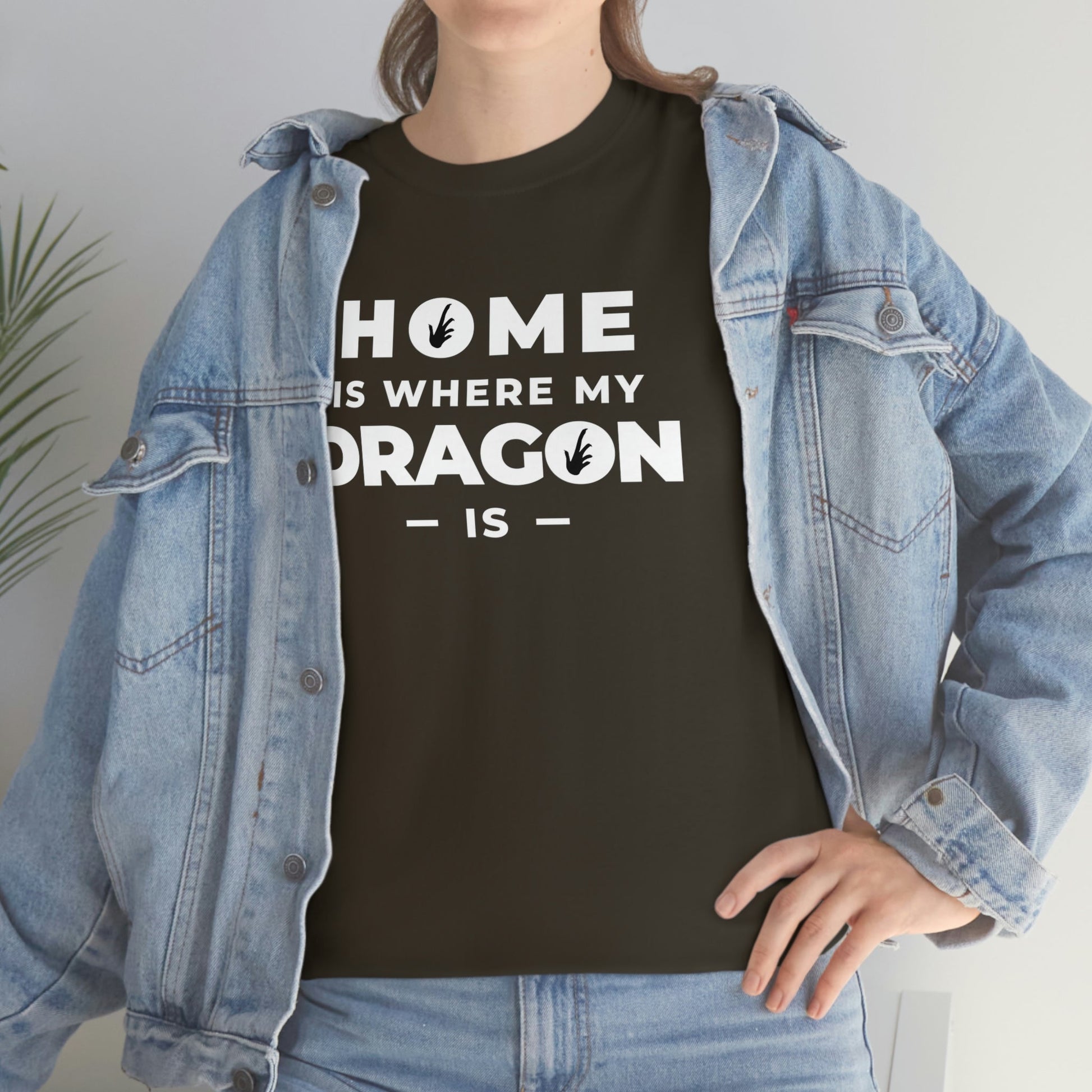 Home is Where My Dragon Is Heavy Cotton T-Shirt
