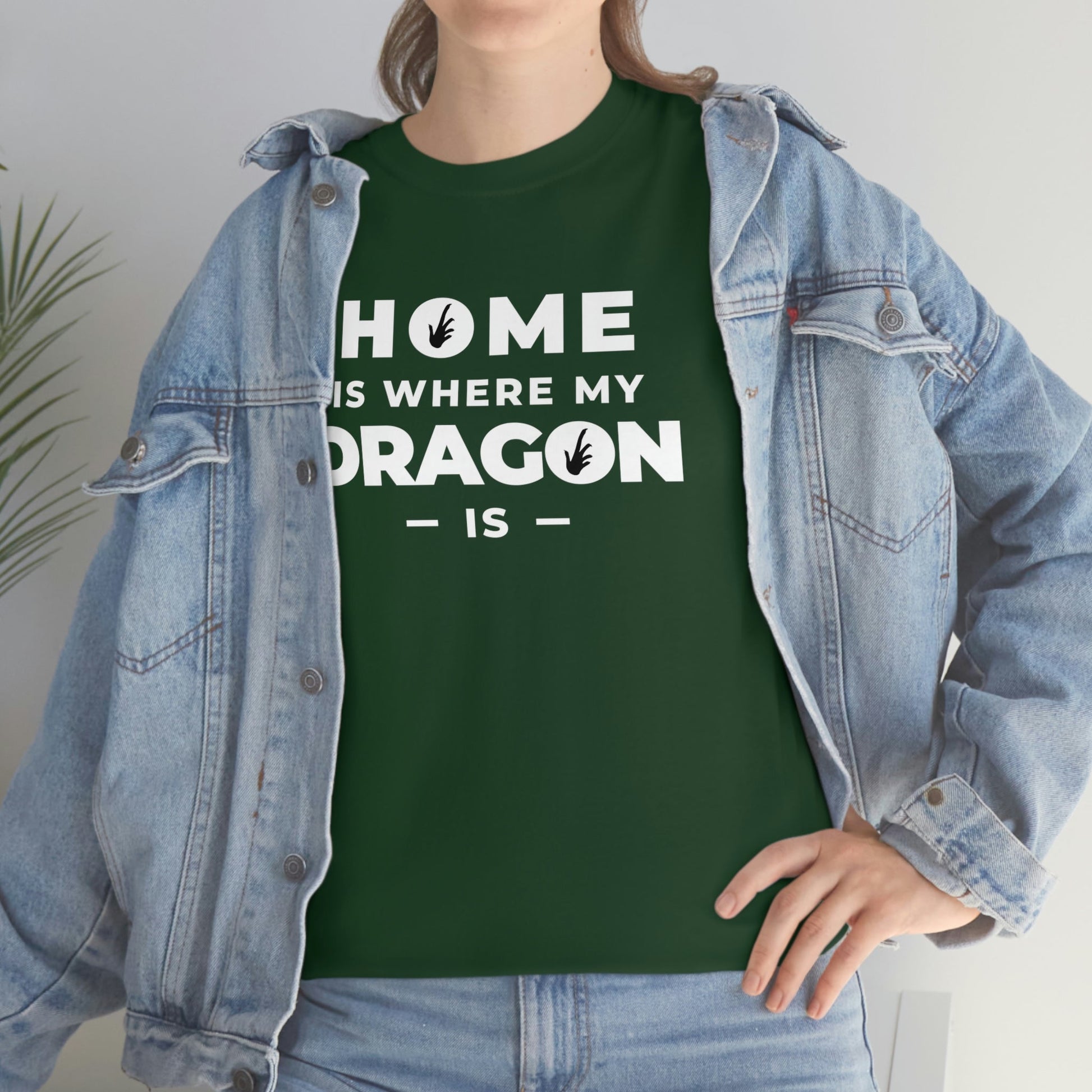 Home is Where My Dragon Is Heavy Cotton T-Shirt