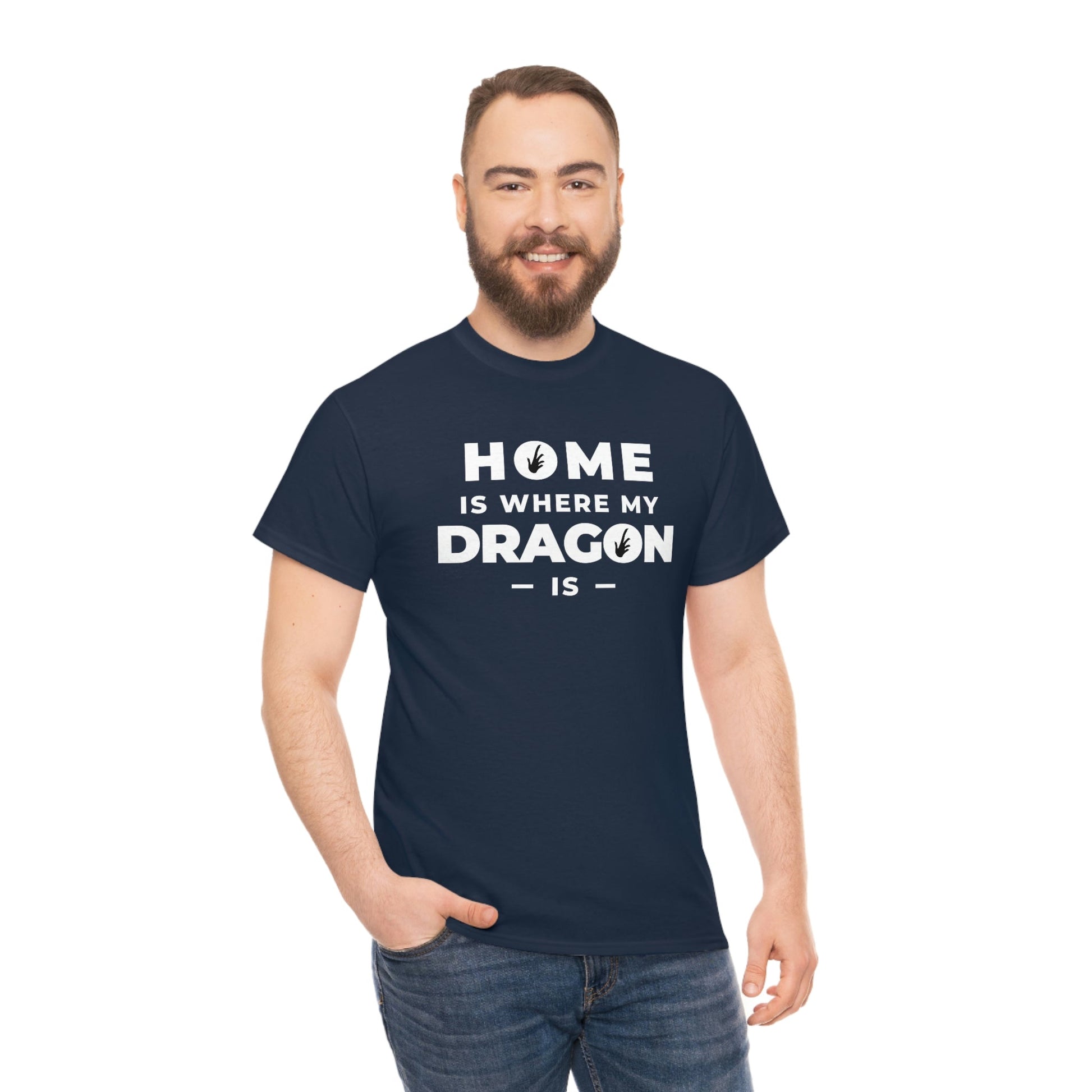 Home is Where My Dragon Is Heavy Cotton T-Shirt