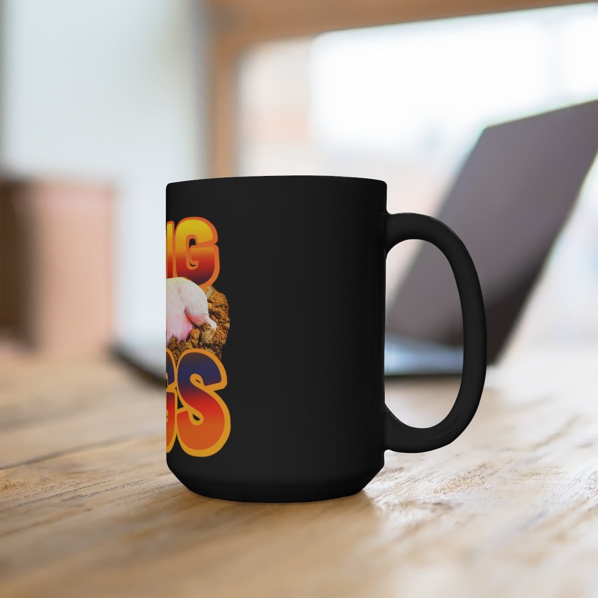 I Dig Pigs Black Mug 15oz