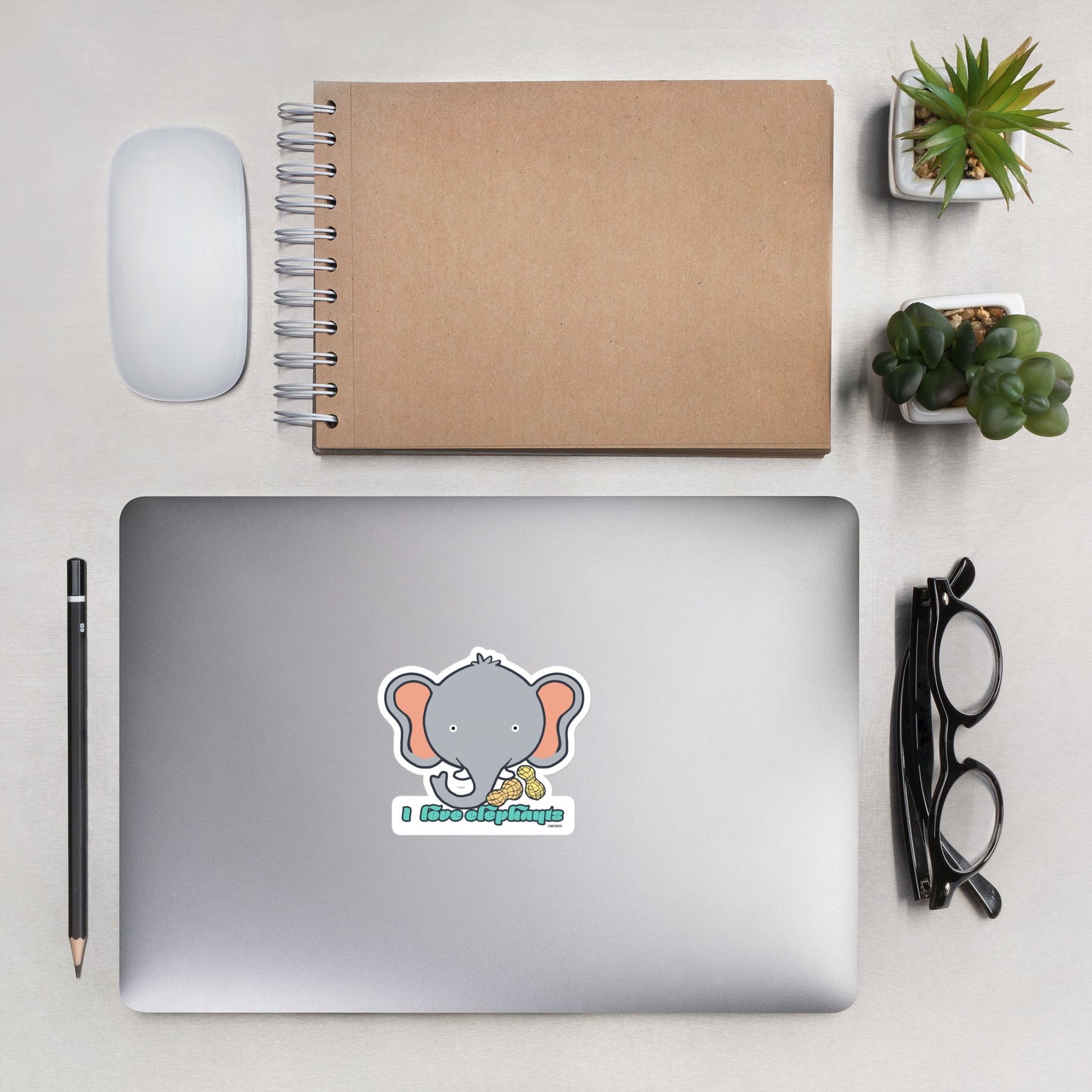 I Love Elephants Bubble-free stickers