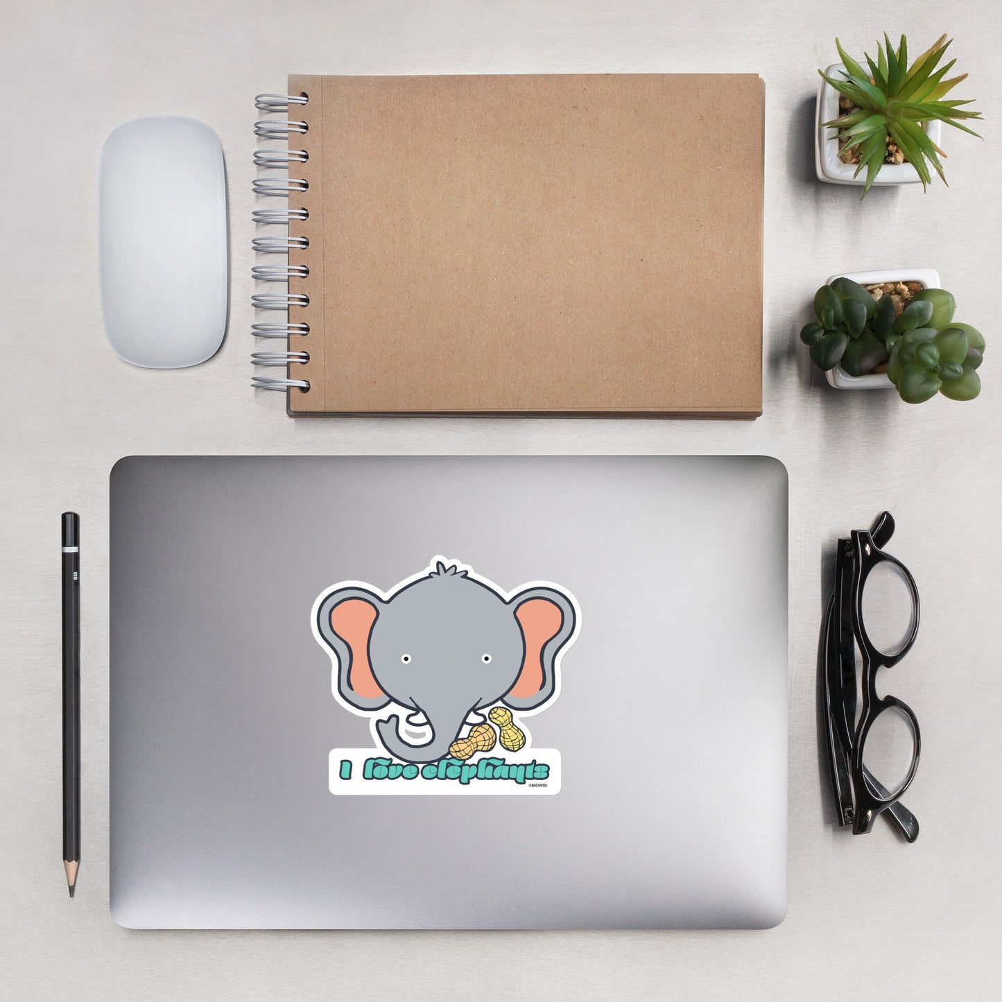 I Love Elephants Bubble-free stickers