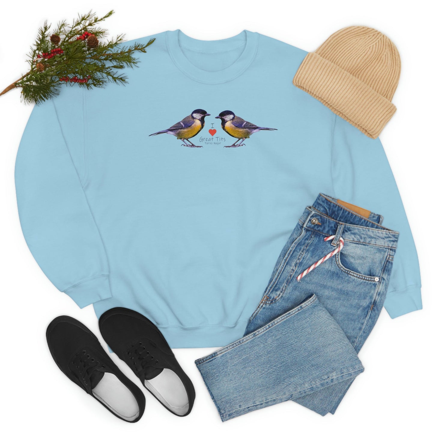 I Love Great Tits Heavy Blend Crewneck Sweatshirt