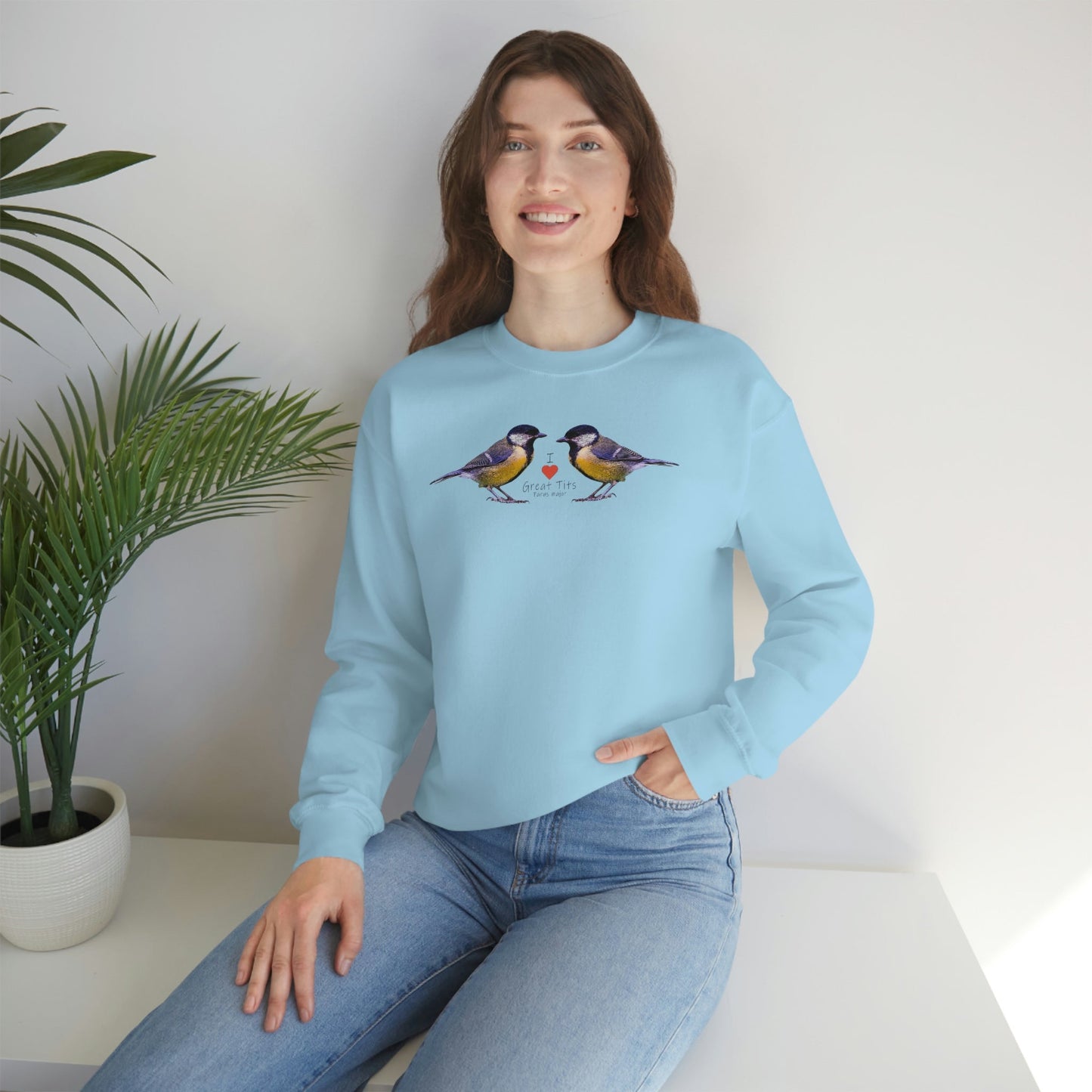 I Love Great Tits Heavy Blend Crewneck Sweatshirt