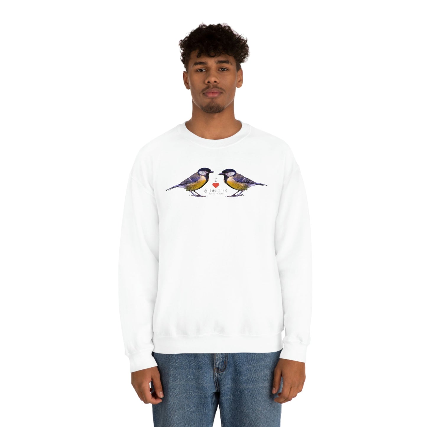 I Love Great Tits Heavy Blend Crewneck Sweatshirt
