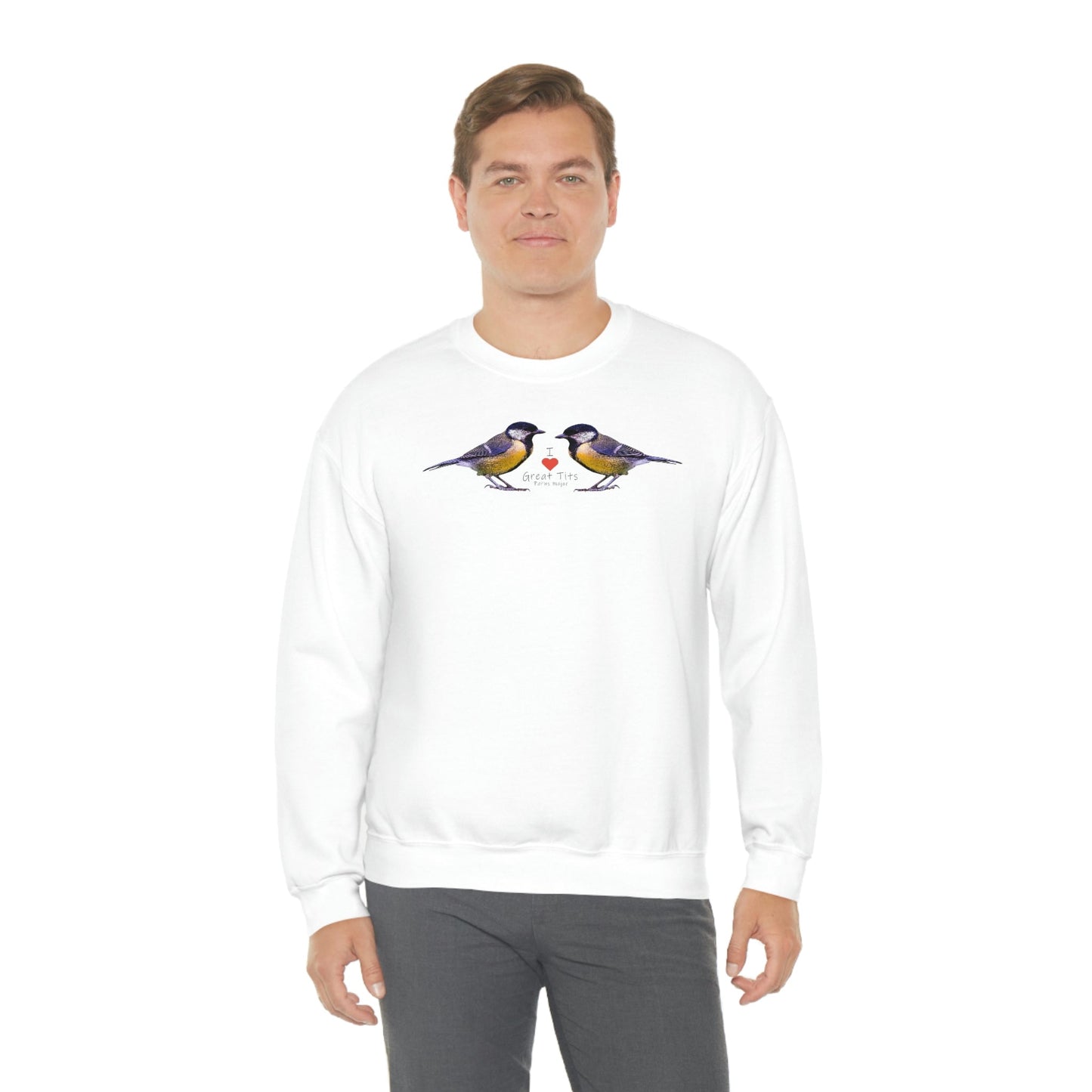 I Love Great Tits Heavy Blend Crewneck Sweatshirt