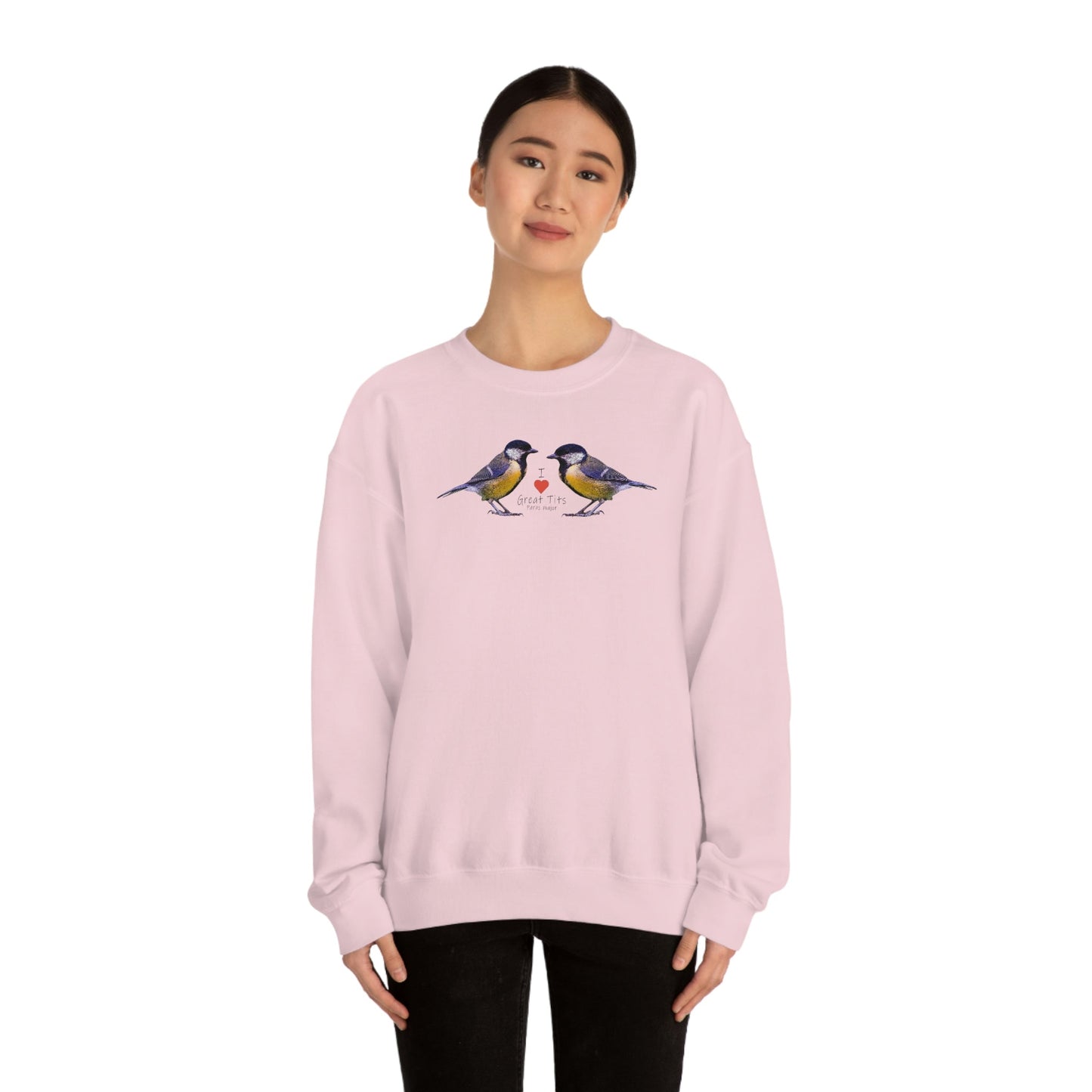 I Love Great Tits Heavy Blend Crewneck Sweatshirt