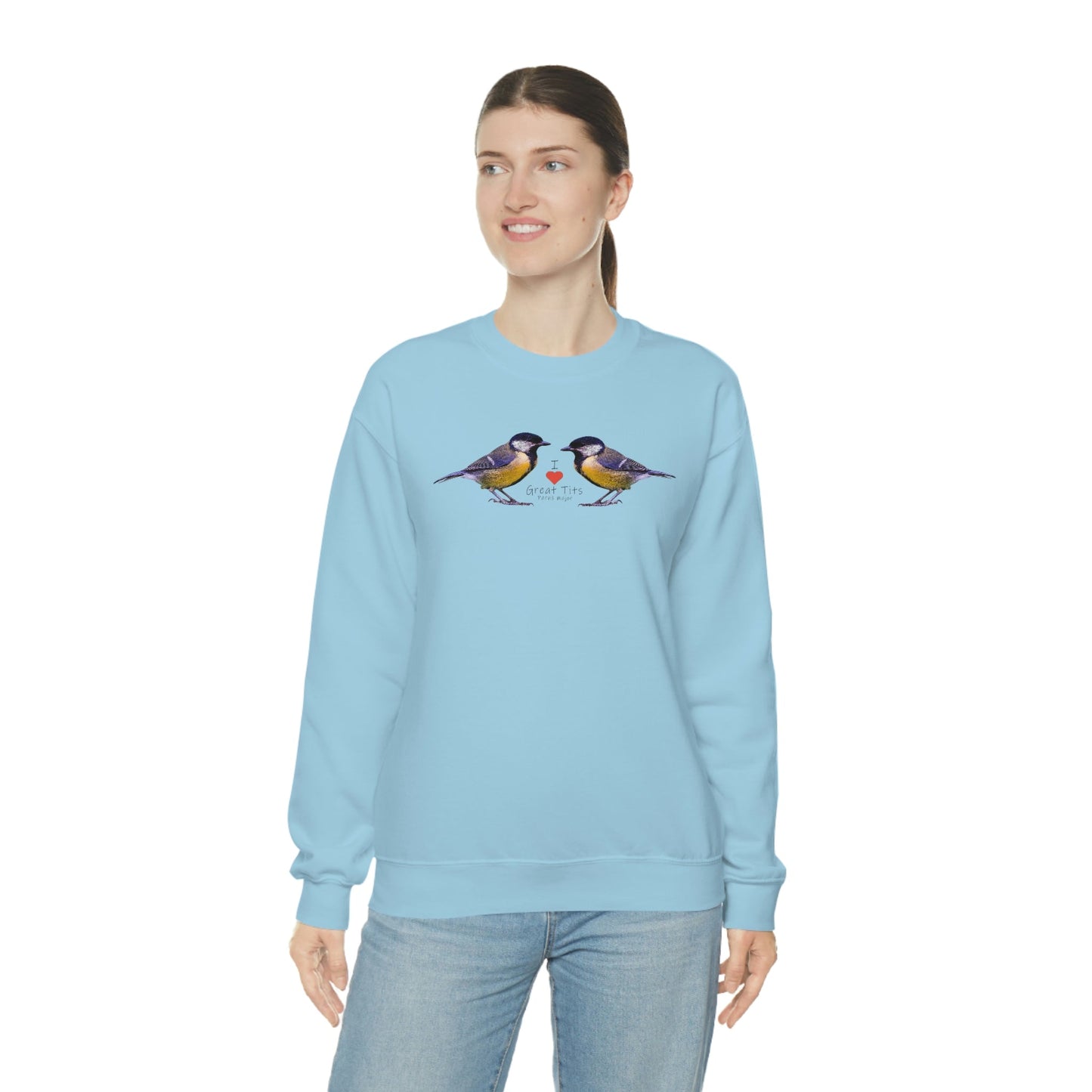 I Love Great Tits Heavy Blend Crewneck Sweatshirt