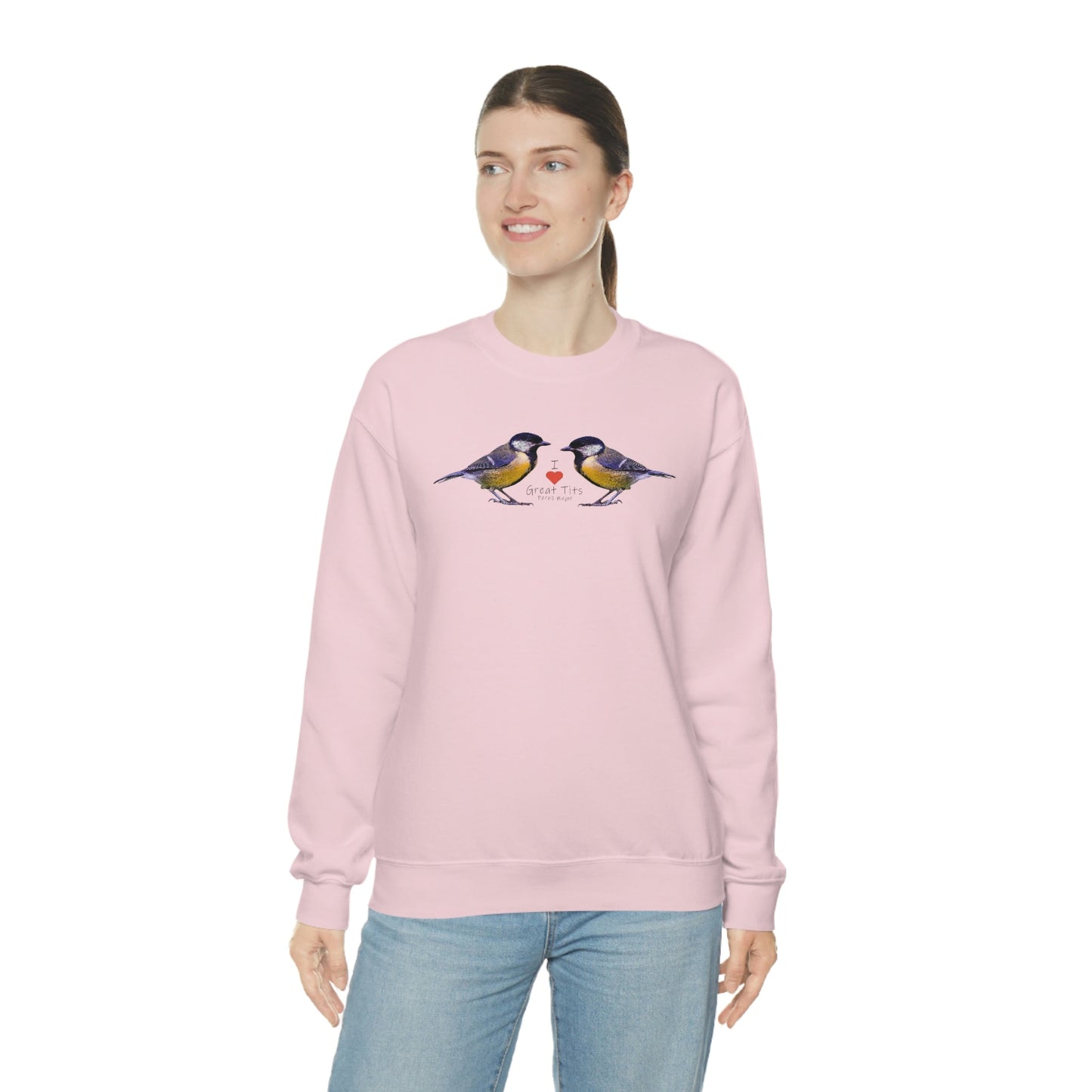 I Love Great Tits Heavy Blend Crewneck Sweatshirt