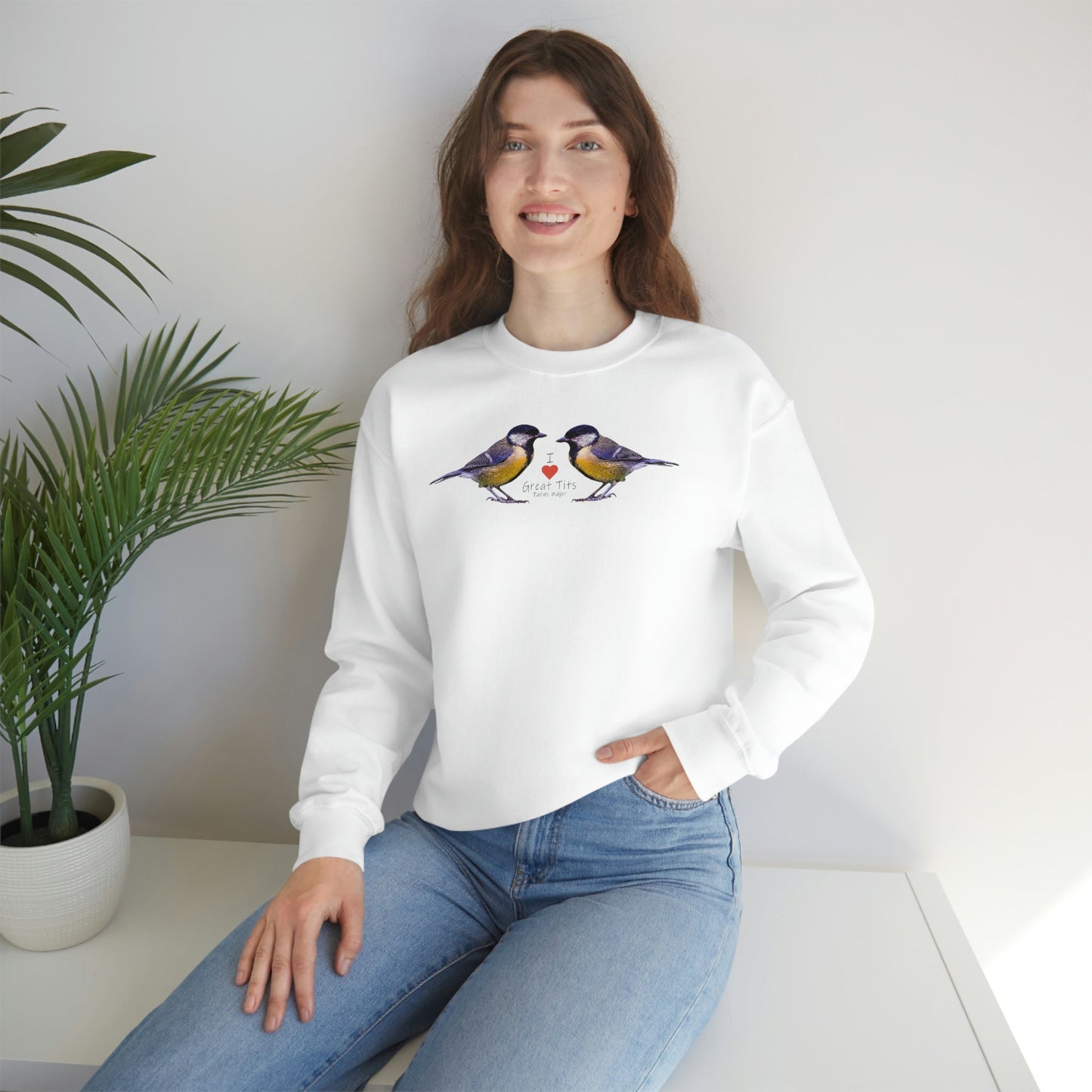 I Love Great Tits Heavy Blend Crewneck Sweatshirt