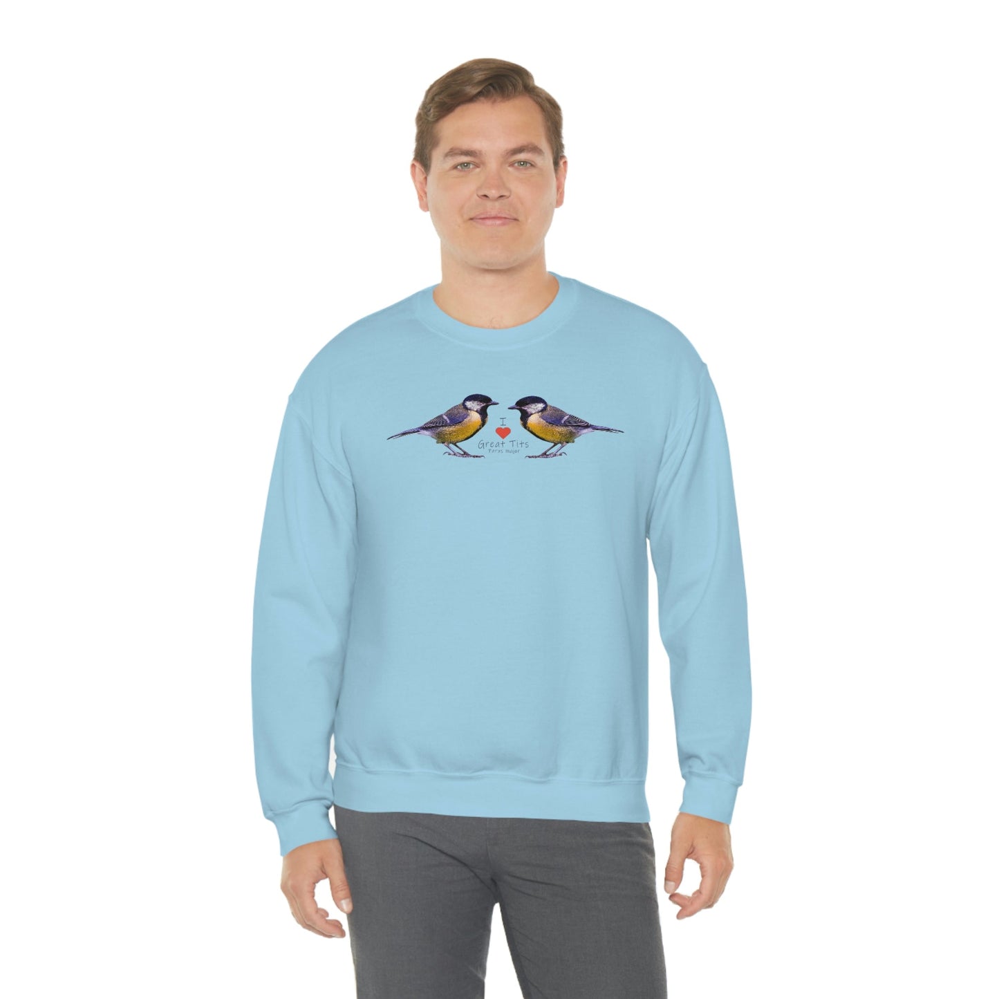 I Love Great Tits Heavy Blend Crewneck Sweatshirt