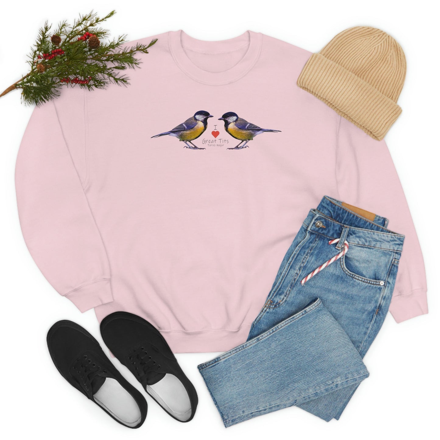 I Love Great Tits Heavy Blend Crewneck Sweatshirt