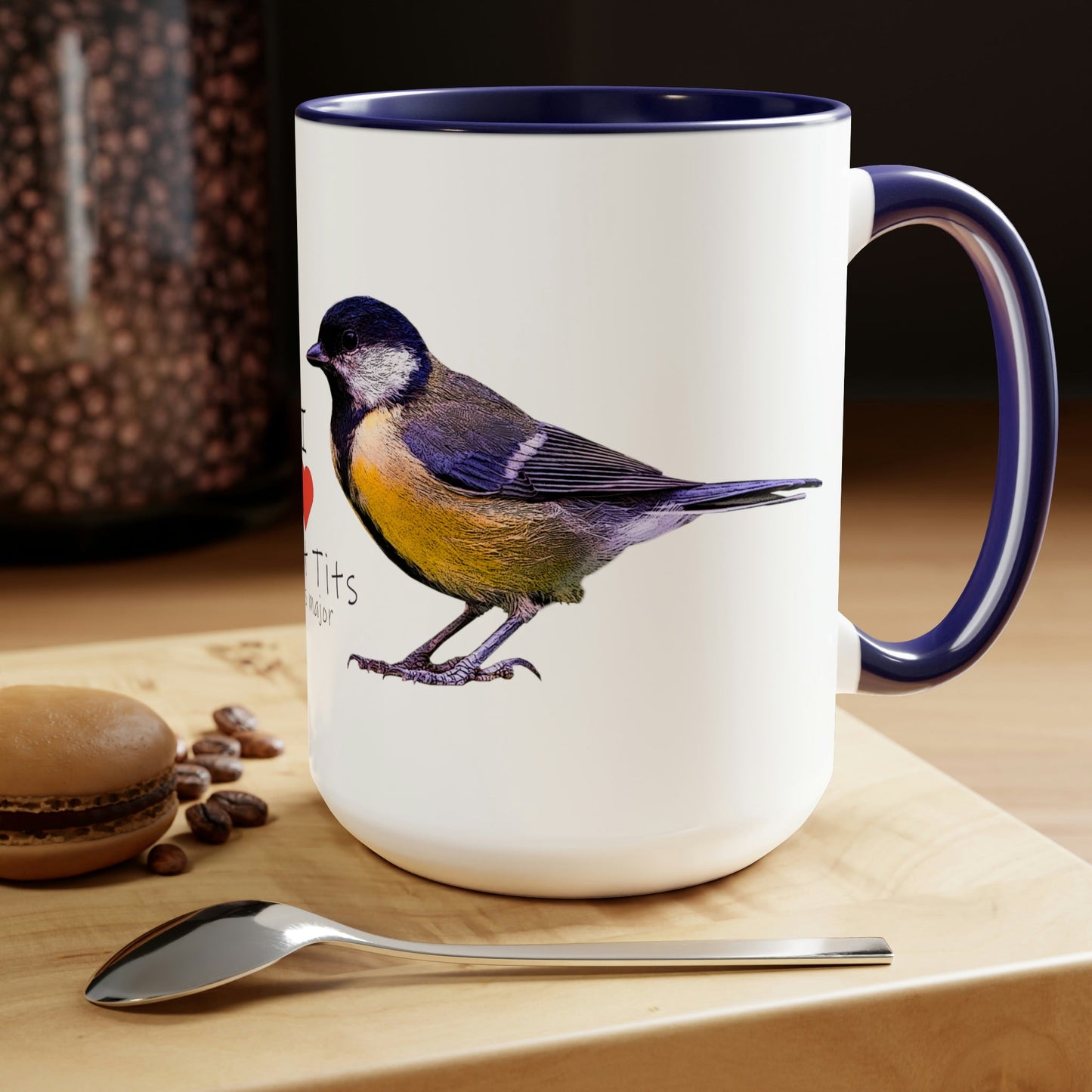 I Love Great Tits Two-Tone Coffee Mugs - 15oz