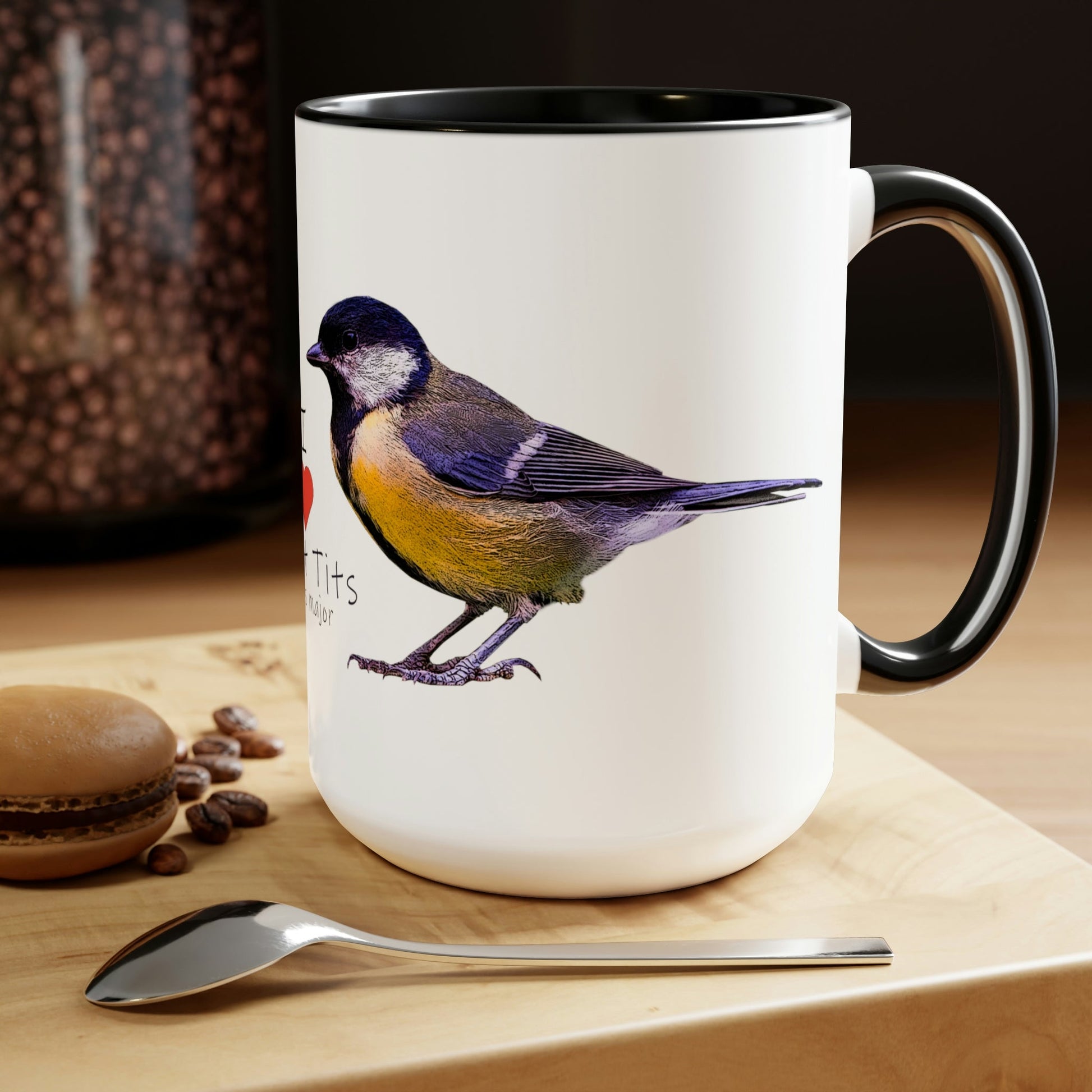I Love Great Tits Two-Tone Coffee Mugs - 15oz