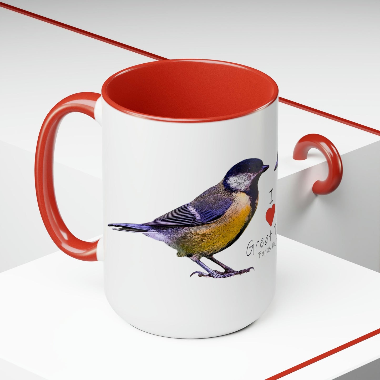 I Love Great Tits Two-Tone Coffee Mugs - 15oz