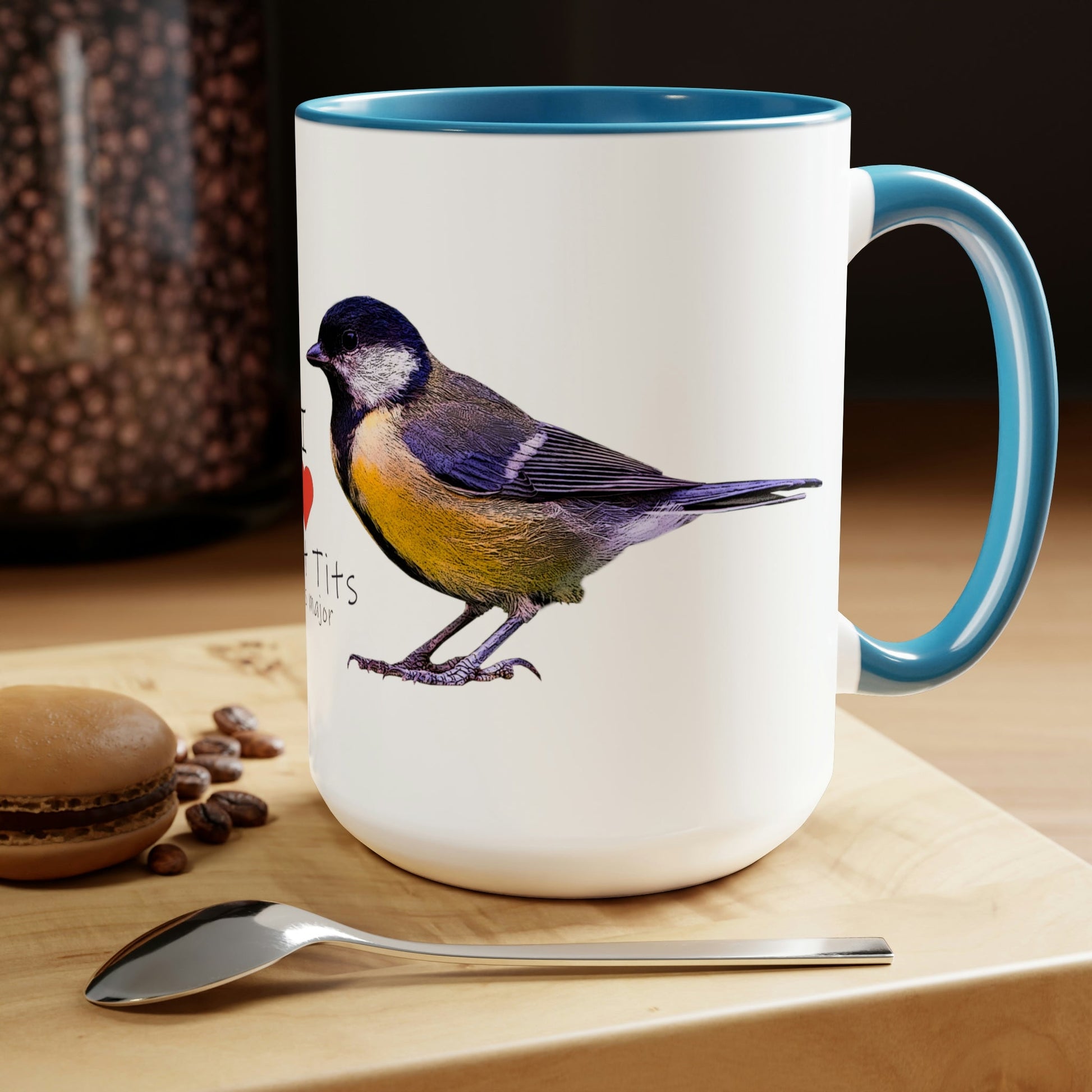 I Love Great Tits Two-Tone Coffee Mugs - 15oz