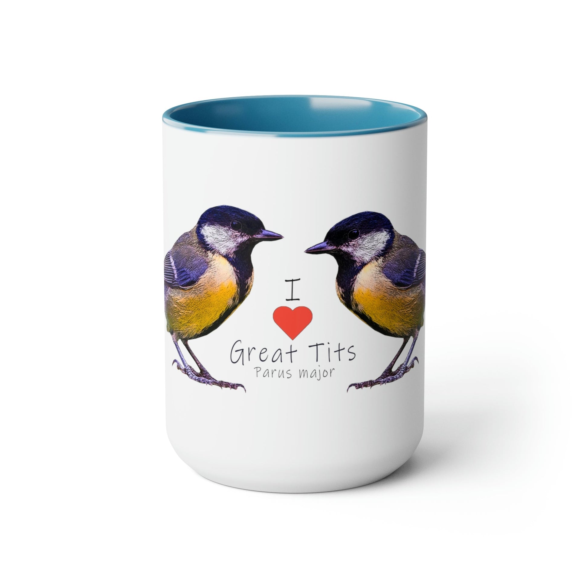 I Love Great Tits Two-Tone Coffee Mugs - 15oz