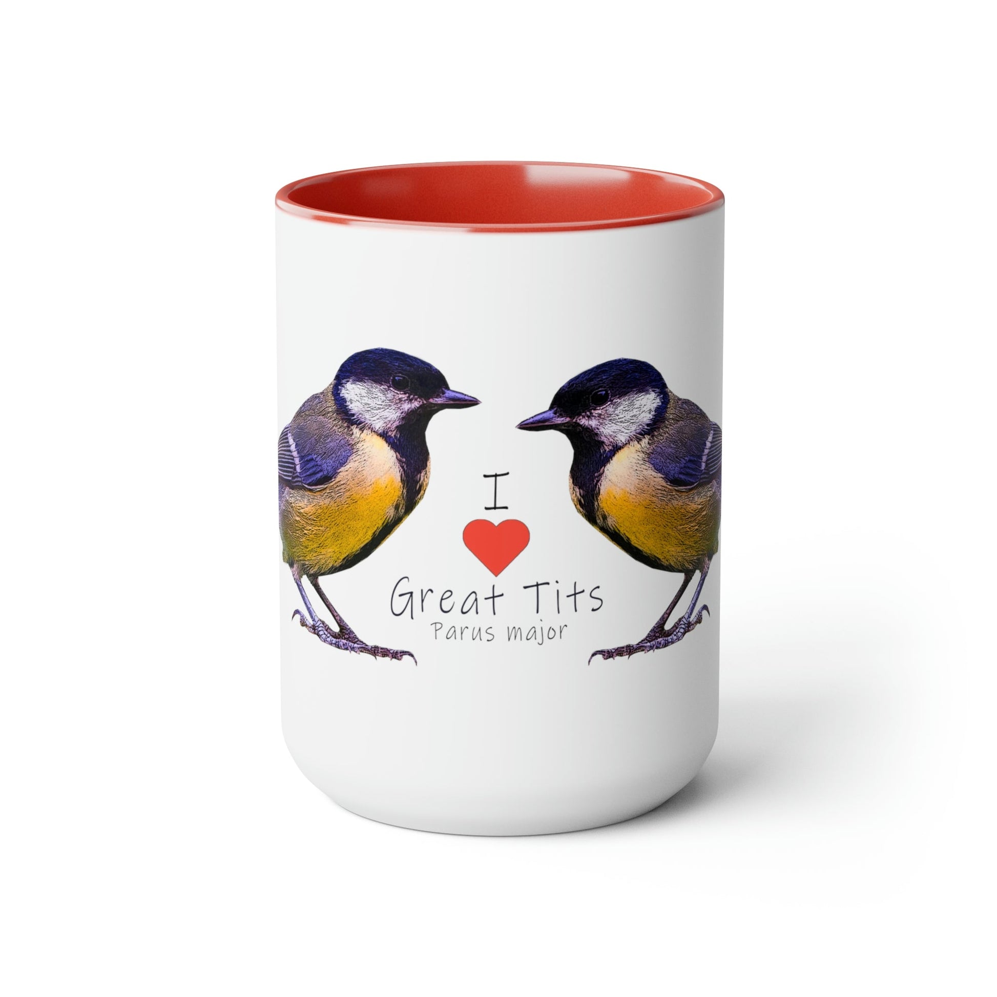 I Love Great Tits Two-Tone Coffee Mugs - 15oz