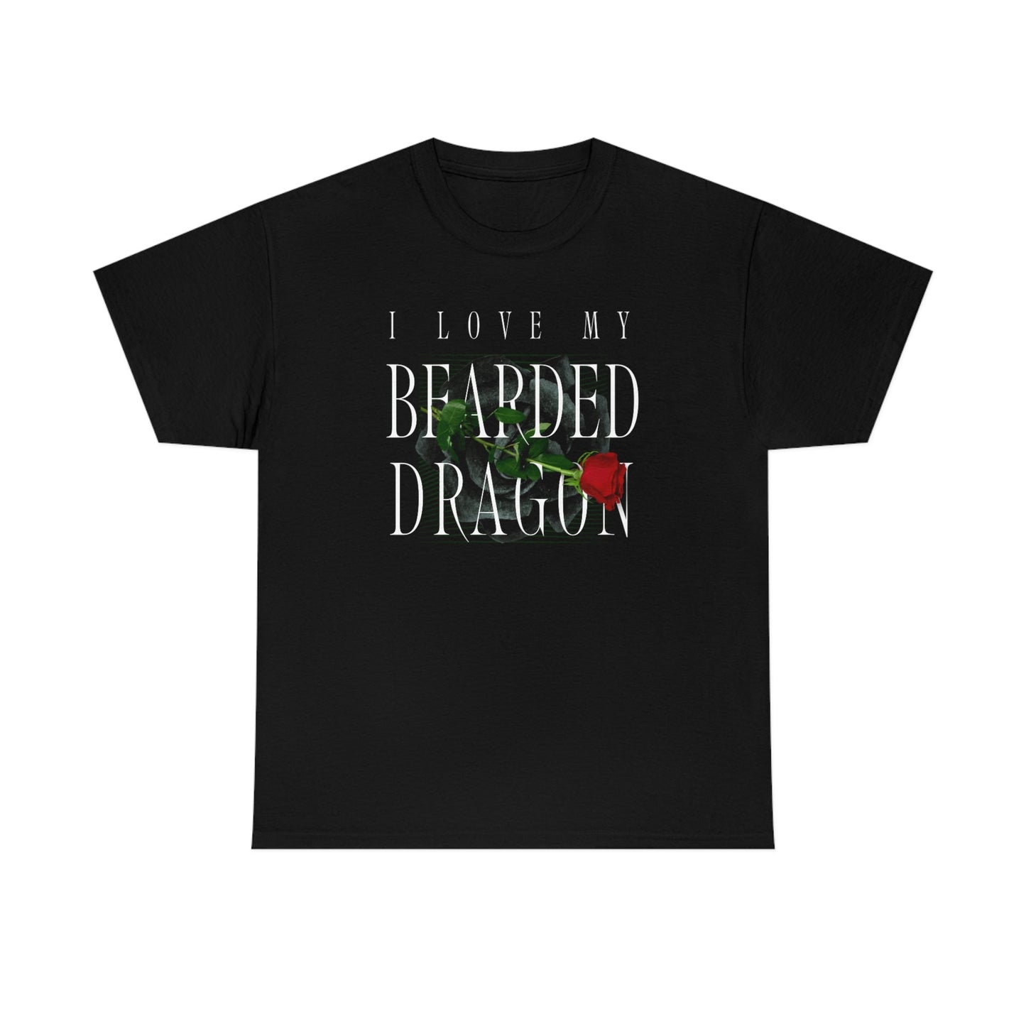 I Love My Bearded Dragon Rose Heavy Cotton T-Shirt