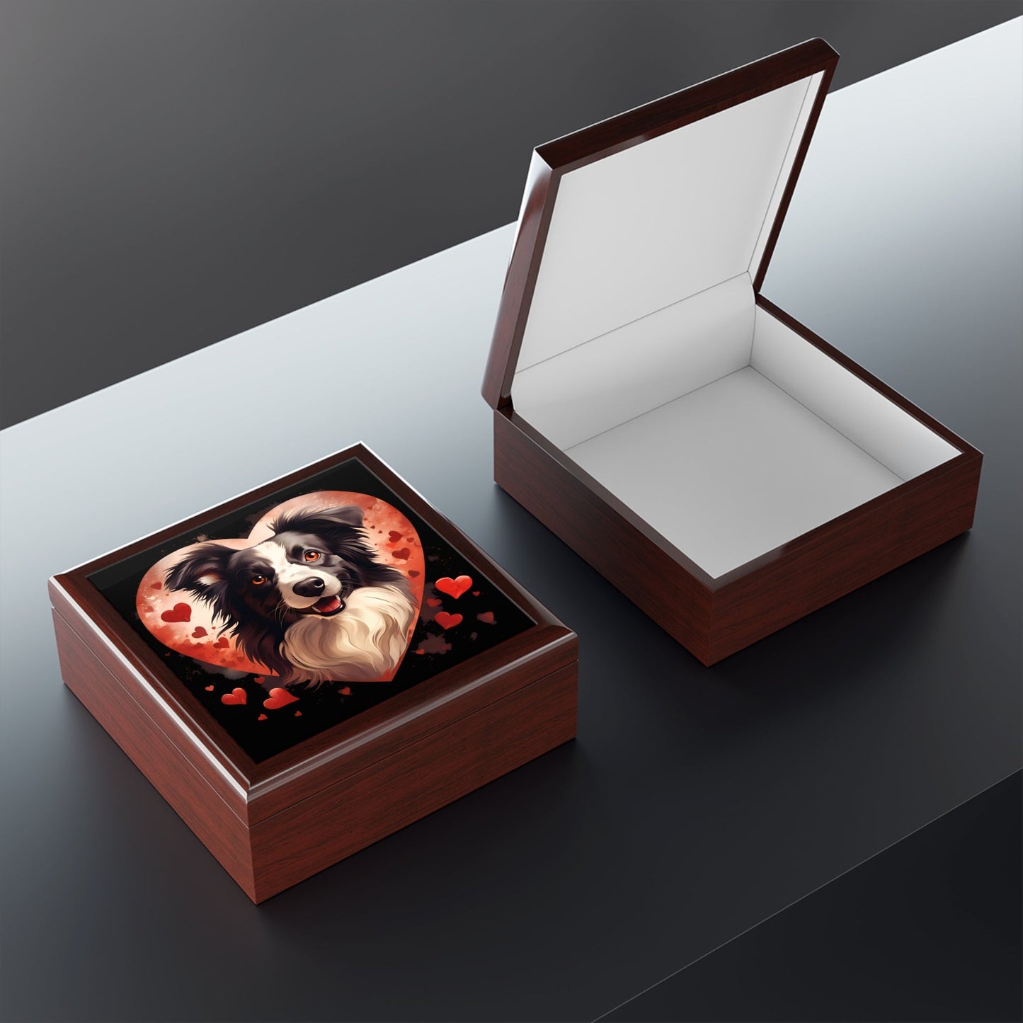 I Love My Border Collie Trinket and Jewelry Box