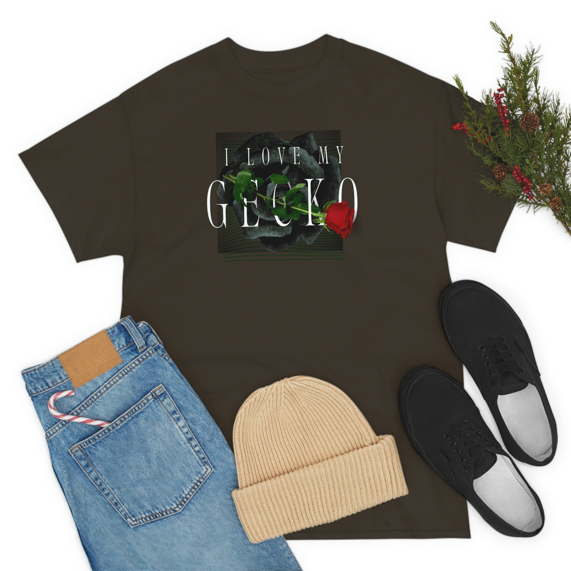 I Love My Gecko Rose Heavy Cotton T-Shirt