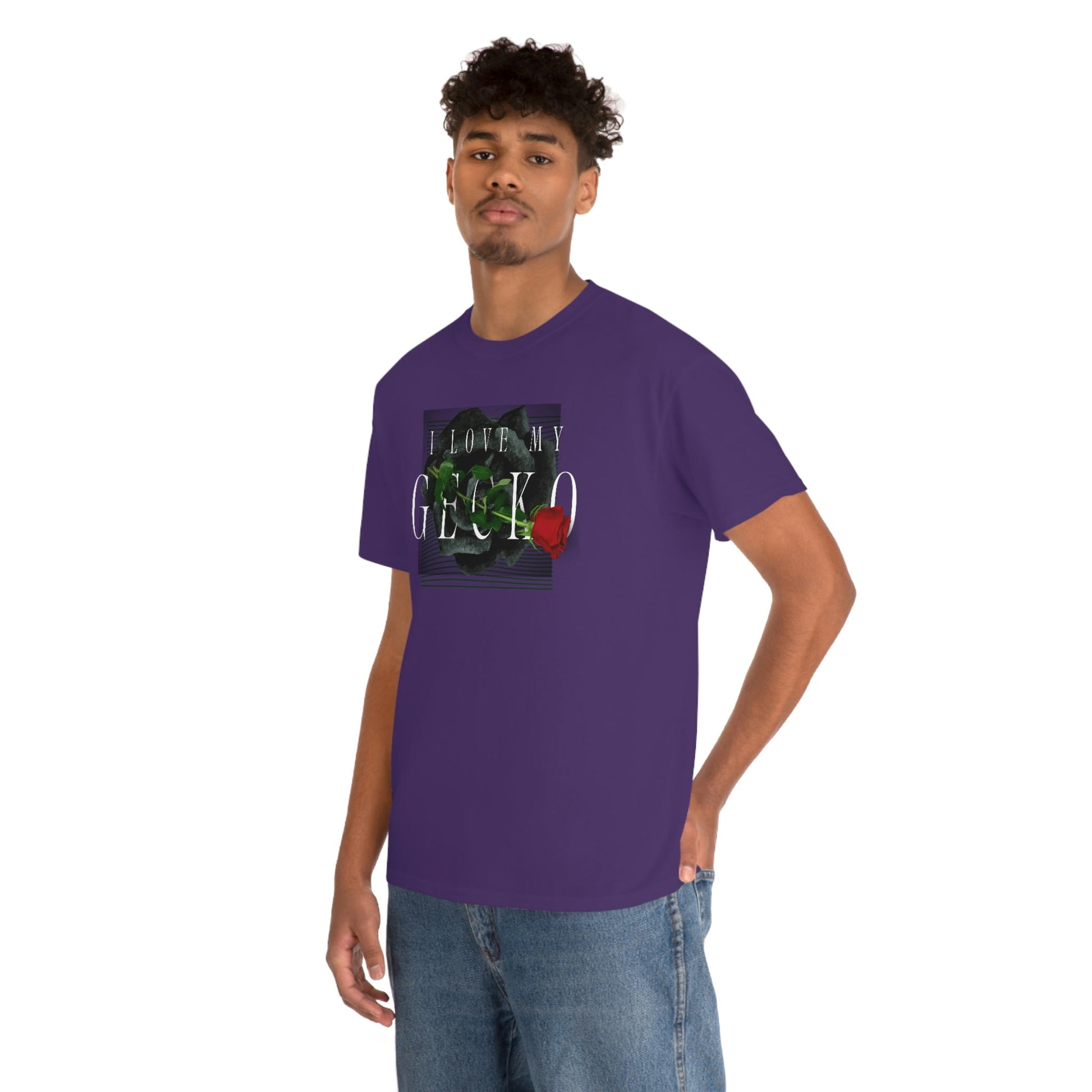 I Love My Gecko Rose Heavy Cotton T-Shirt