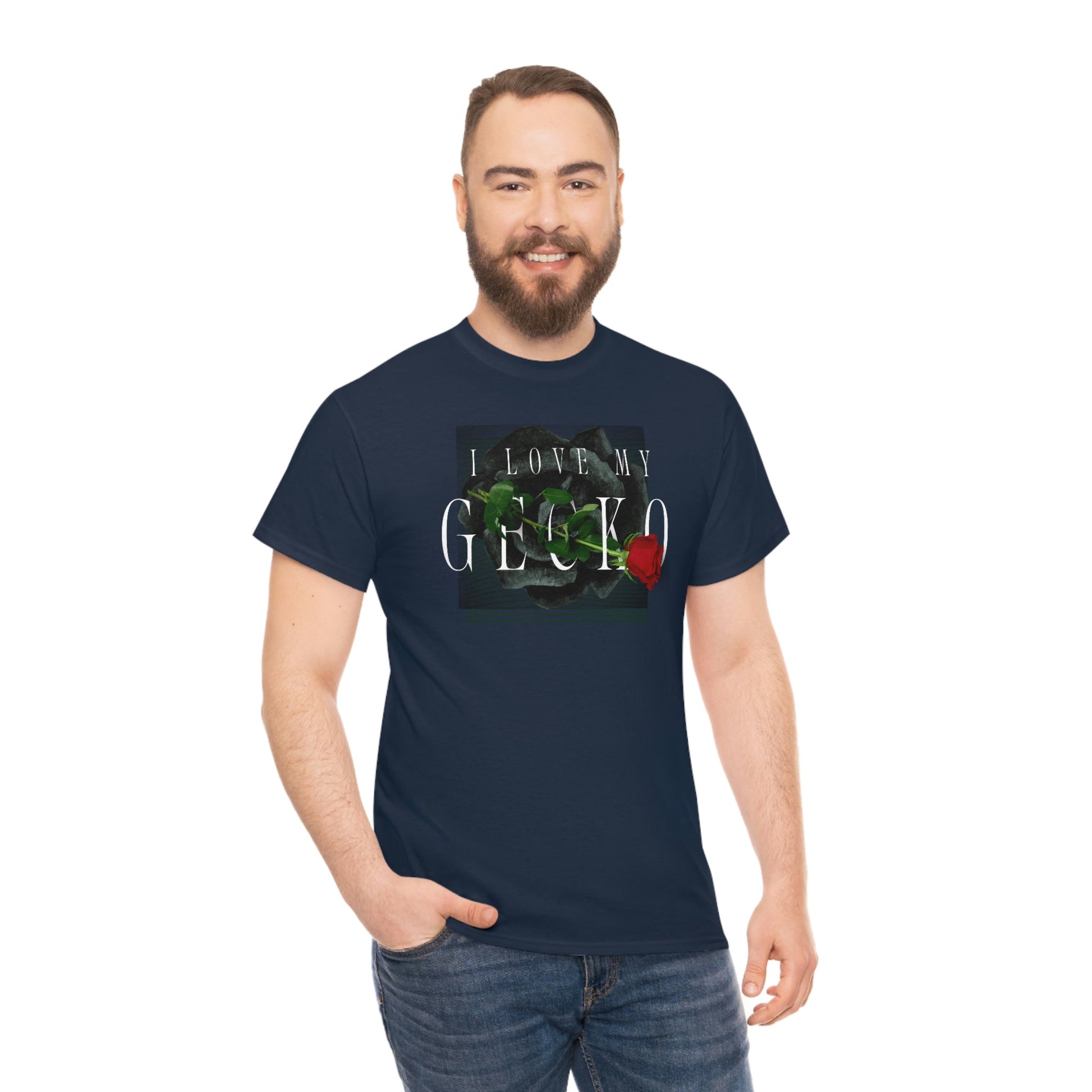 I Love My Gecko Rose Heavy Cotton T-Shirt